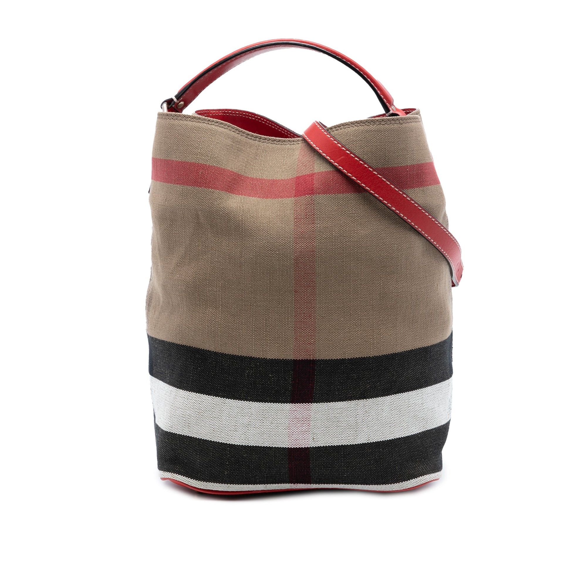 Burberry Medium Mega Check Canvas Ashby Bucket Bag