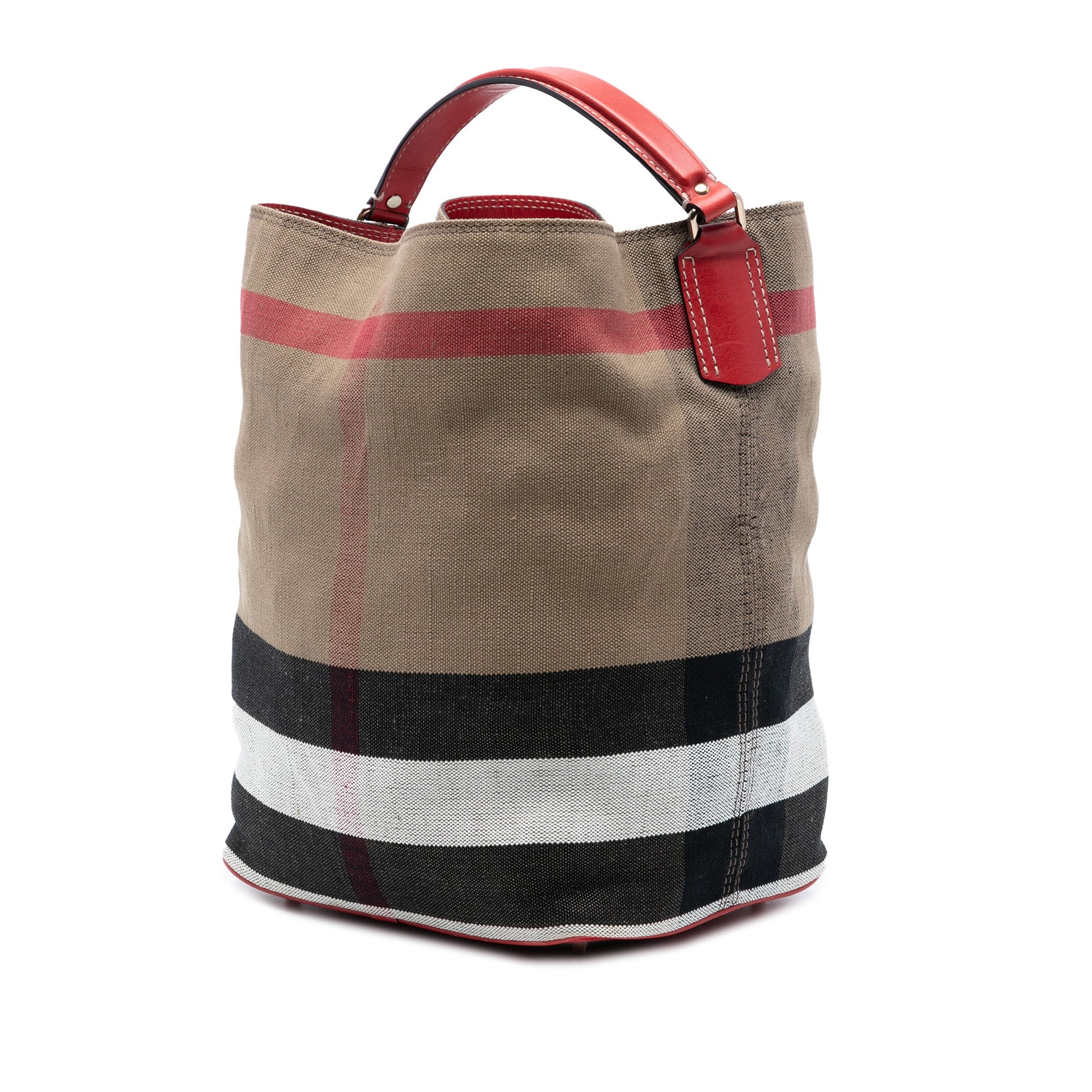 Burberry Medium Mega Check Canvas Ashby Bucket Bag