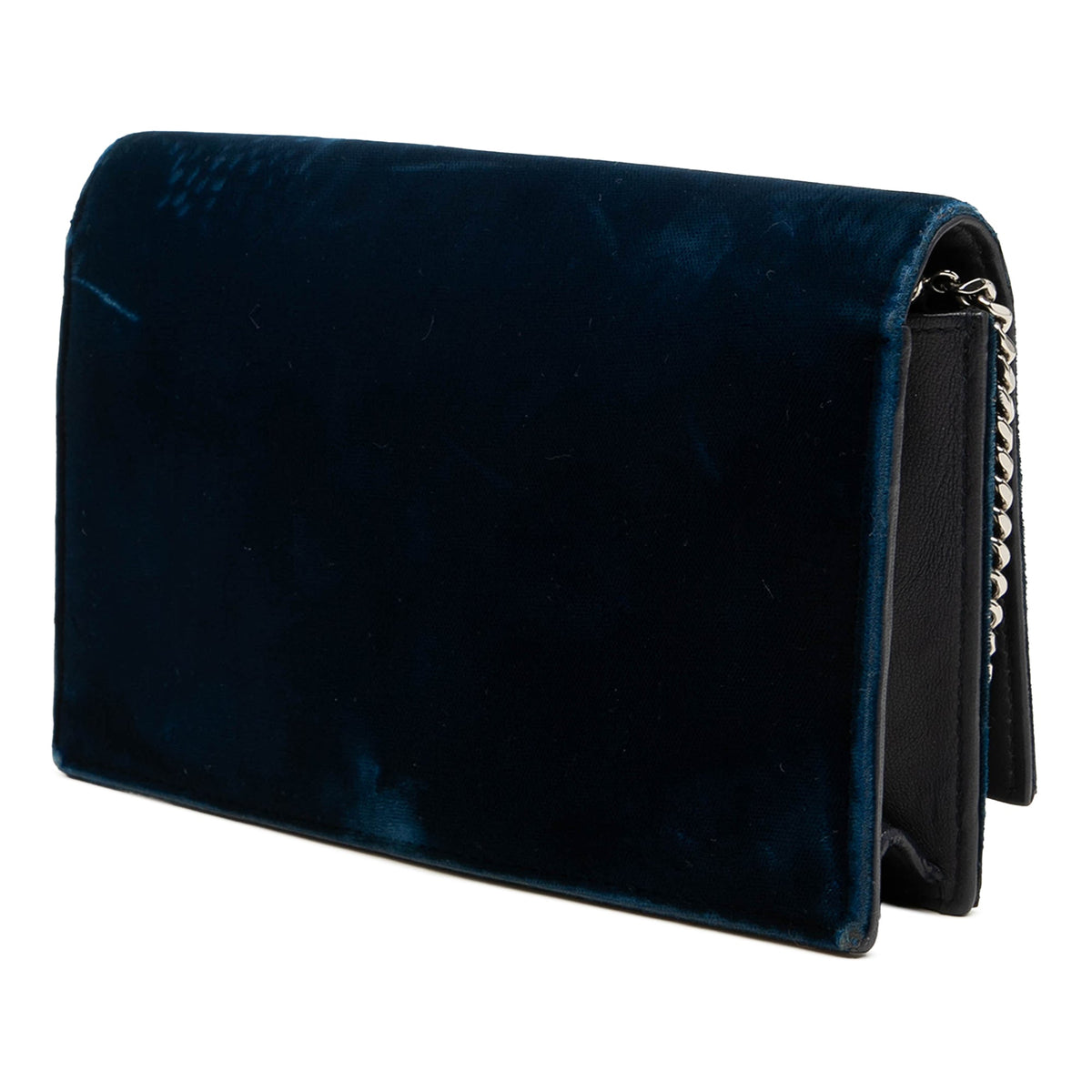 Saint Laurent Velvet Crystal Monogram Kate Tassel Wallet On Chain