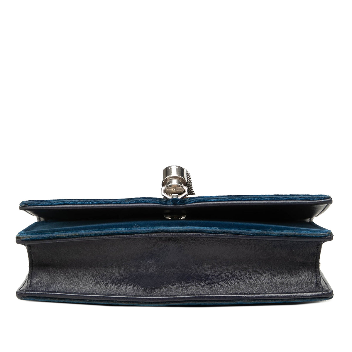 Saint Laurent Velvet Crystal Monogram Kate Tassel Wallet On Chain