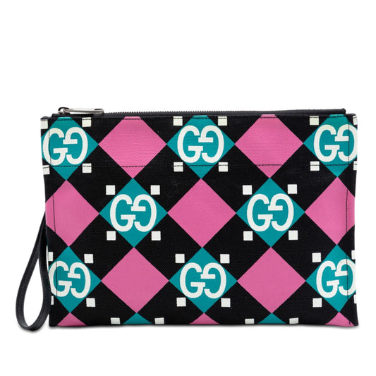 Gucci Jumbo GG Canvas Geometric Print Clutch