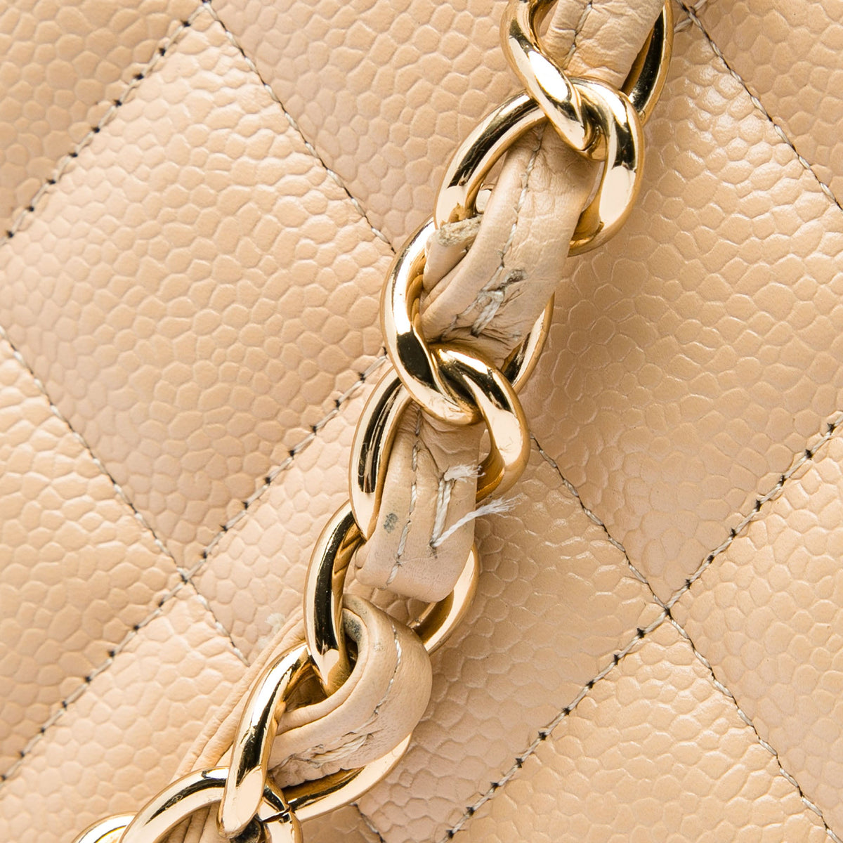 Chanel Jumbo Classic Caviar Double Flap — Beige