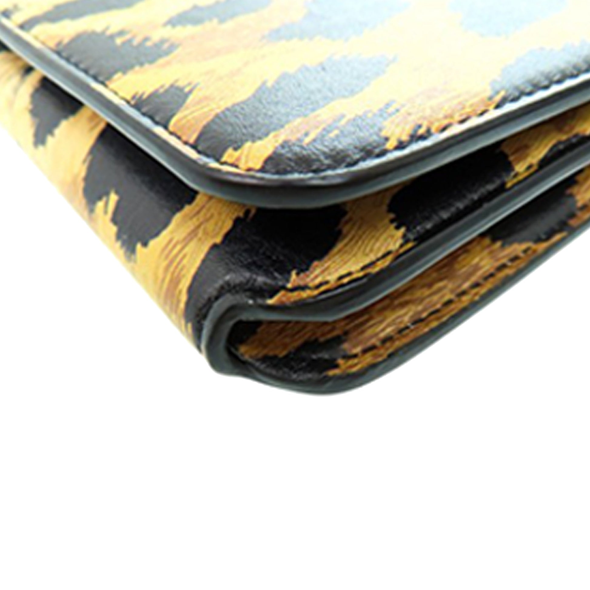 Balenciaga Leopard Printed Calfskin Continental Wallet on Chain