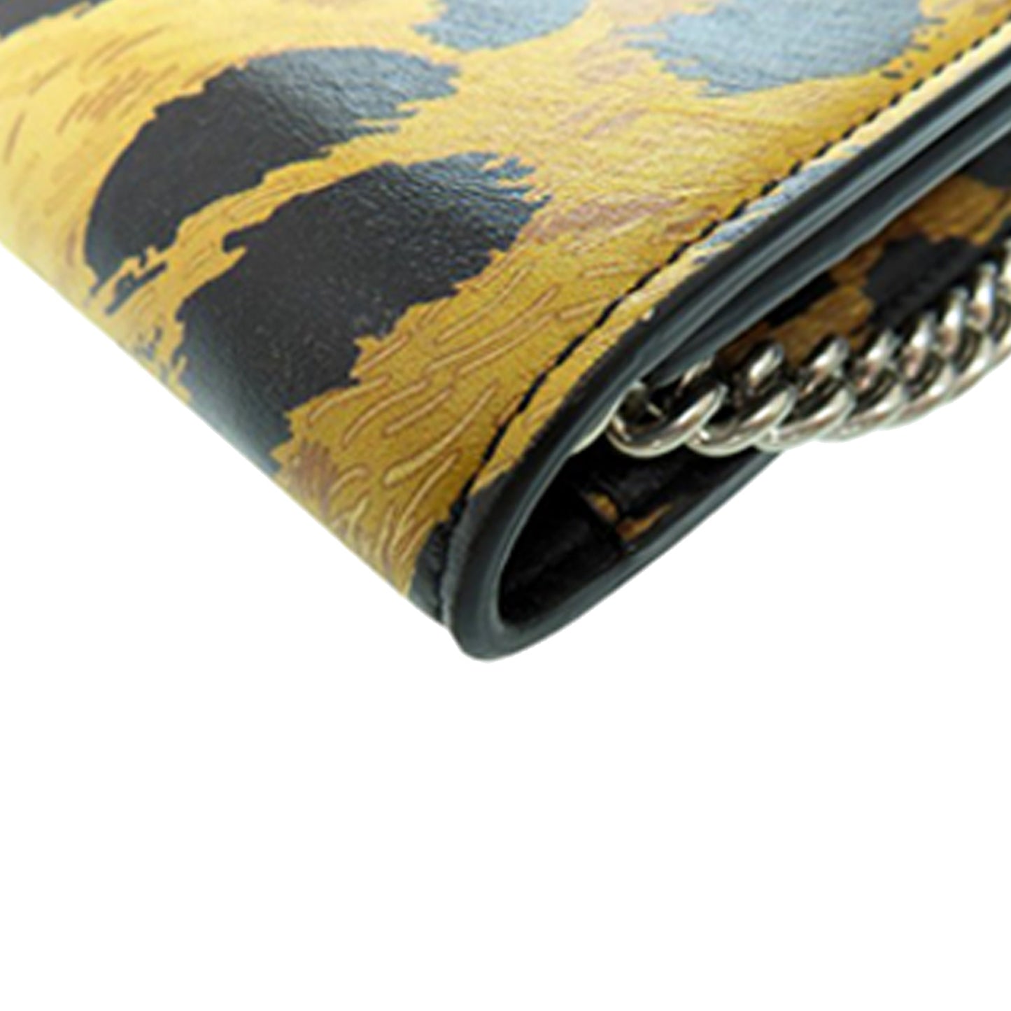 Balenciaga Leopard Printed Calfskin Continental Wallet on Chain