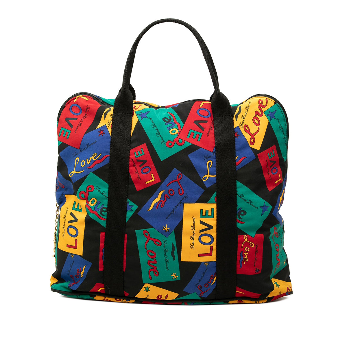 Saint Laurent Printed Nylon Love Card Tote — Black