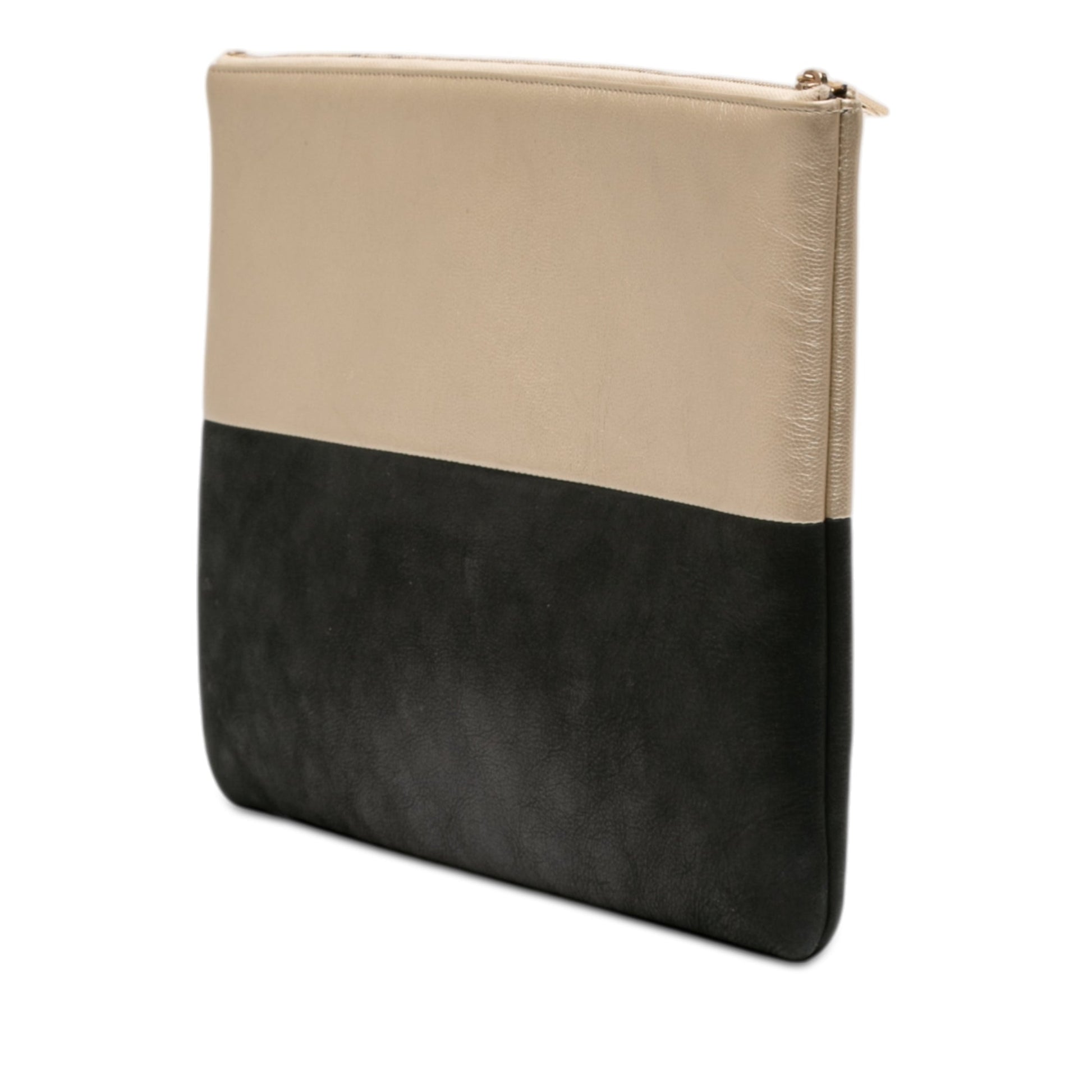 Chanel Large Bicolor Caviar and Iridescent Calfskin O Case Clutch
