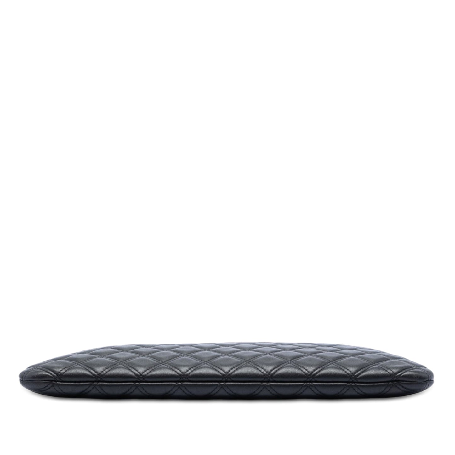 Chanel Large Quilted Lambskin Double Stitch O Case Clutch