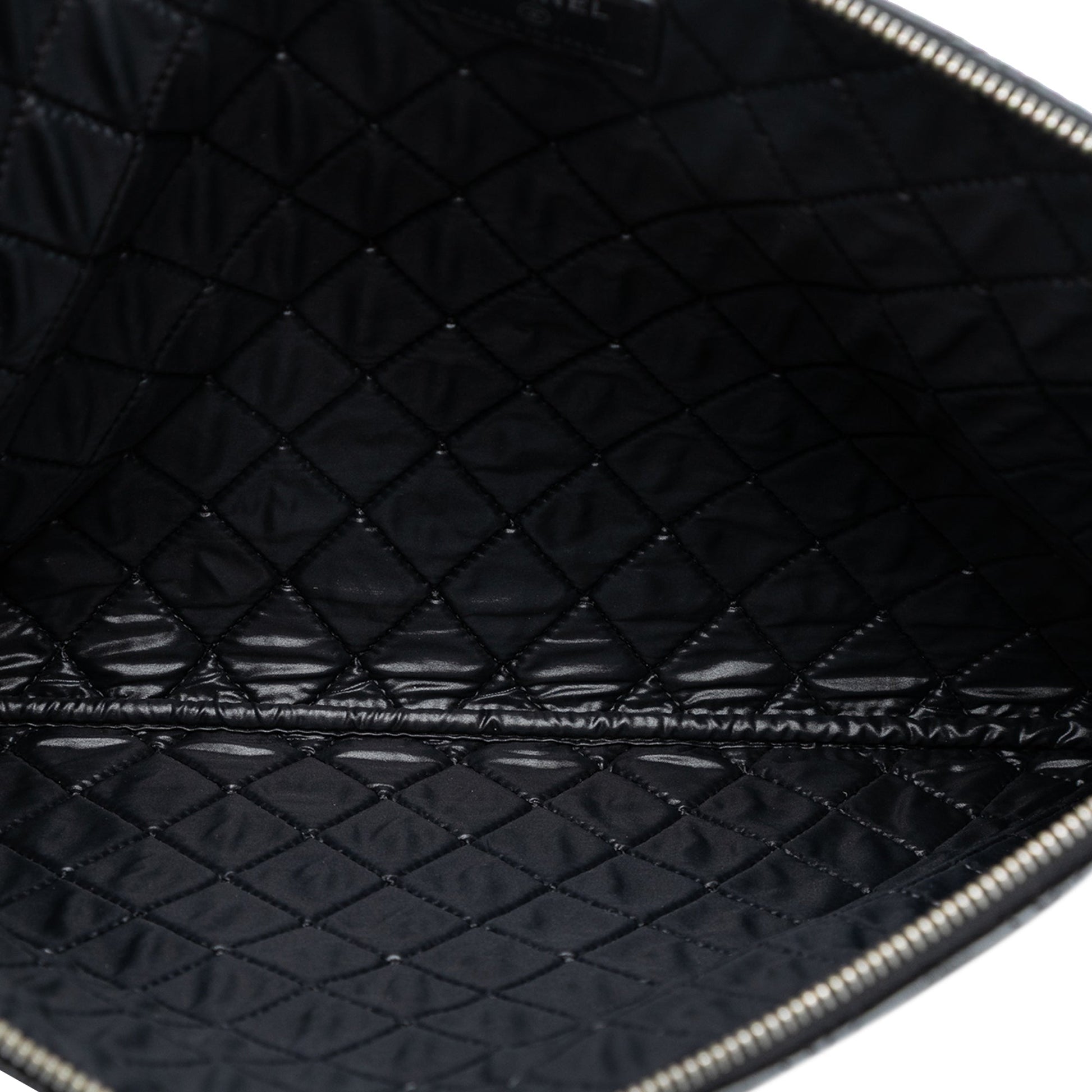 Chanel Large Quilted Lambskin Double Stitch O Case Clutch