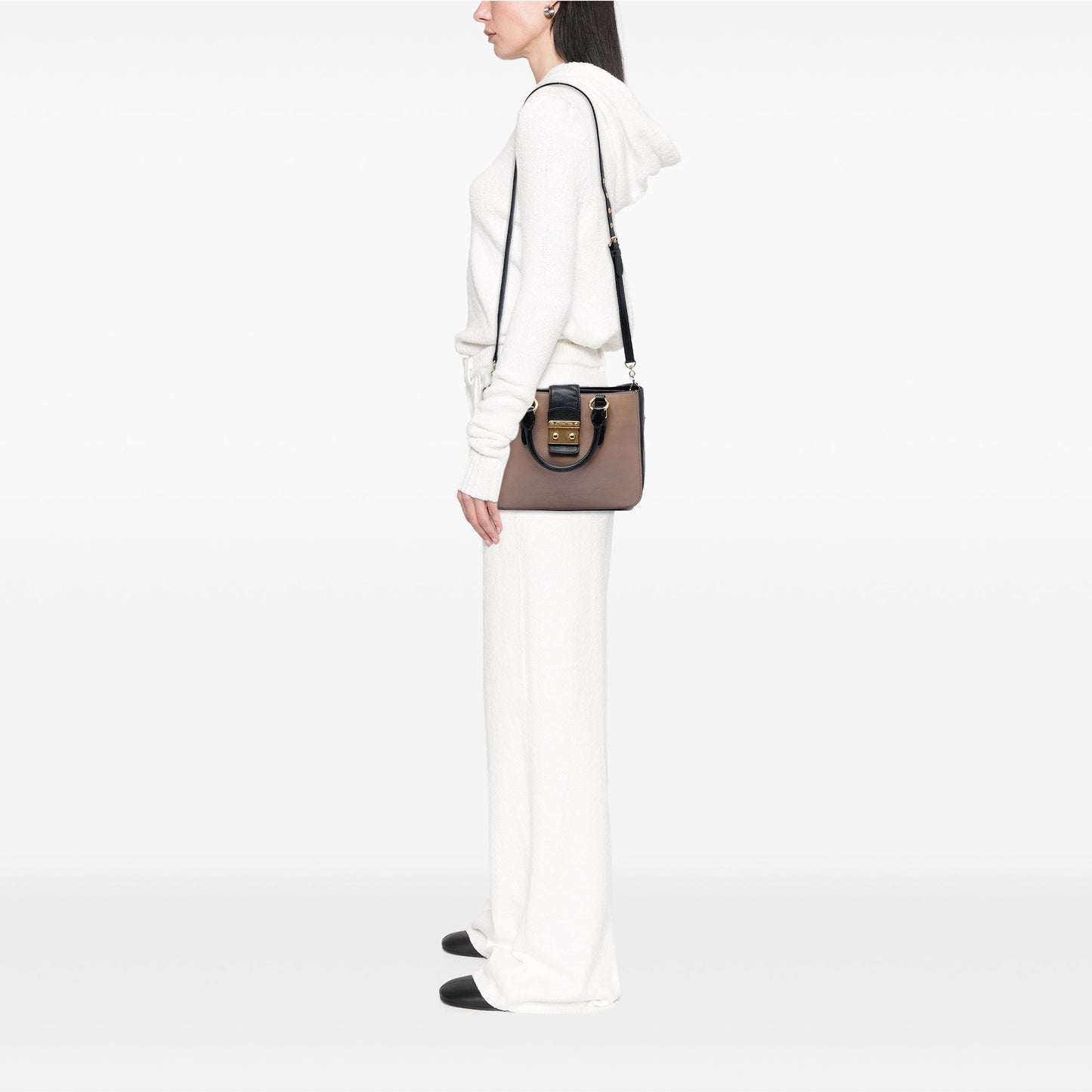 Miu Miu Bicolor Goatskin Madras Satchel