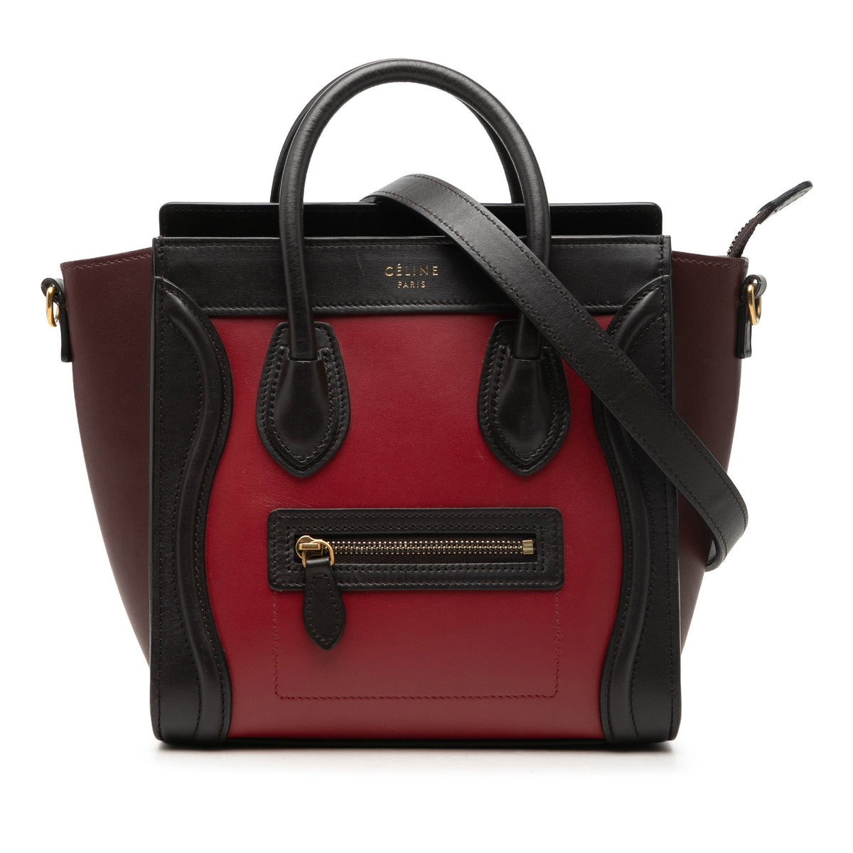 Celine Nano Tricolor Leather Luggage Tote