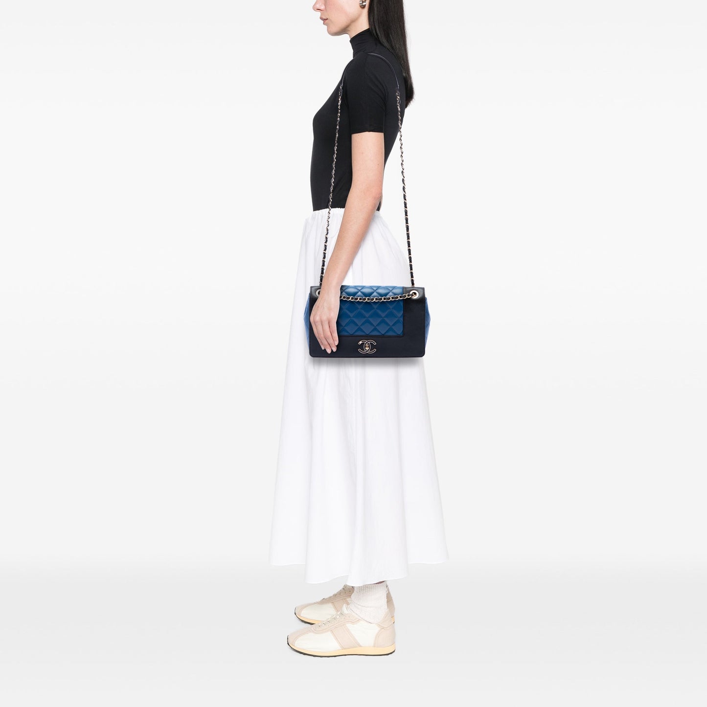 Chanel Medium Bicolor Lambskin Mademoiselle Double Flap