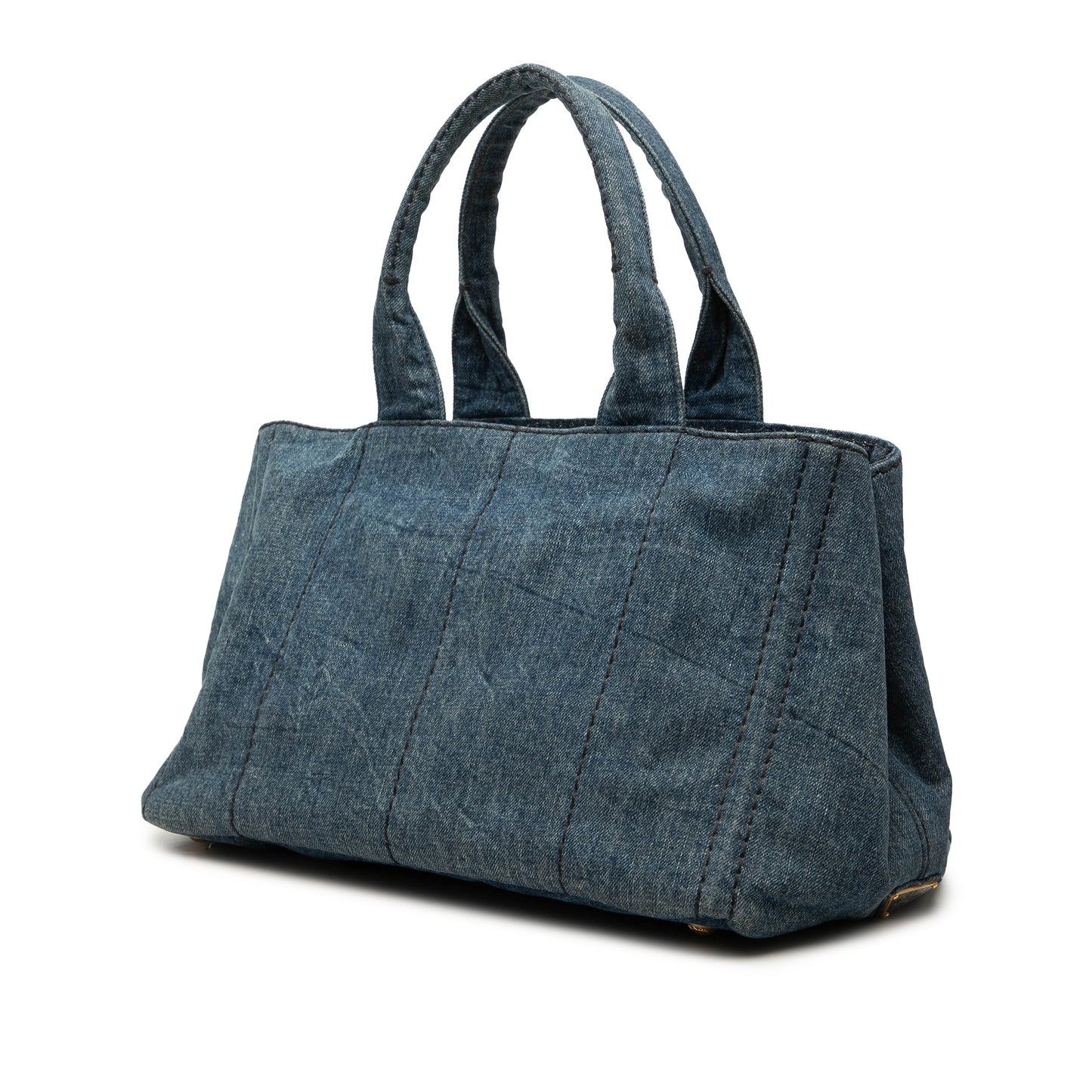 Prada Denim Canapa Logo Tote