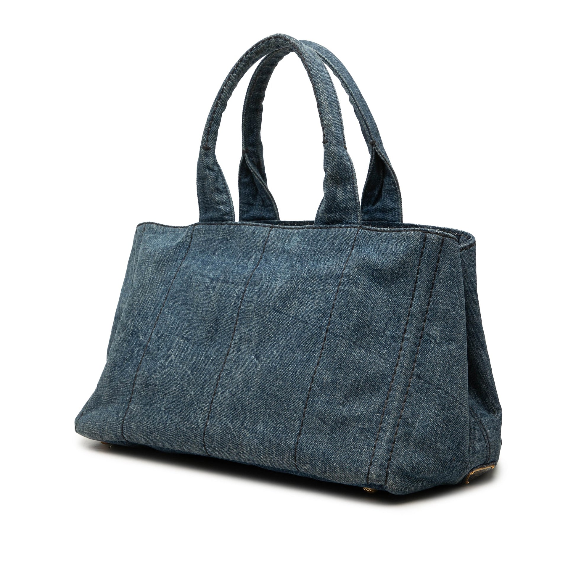 Prada Denim Canapa Logo Tote