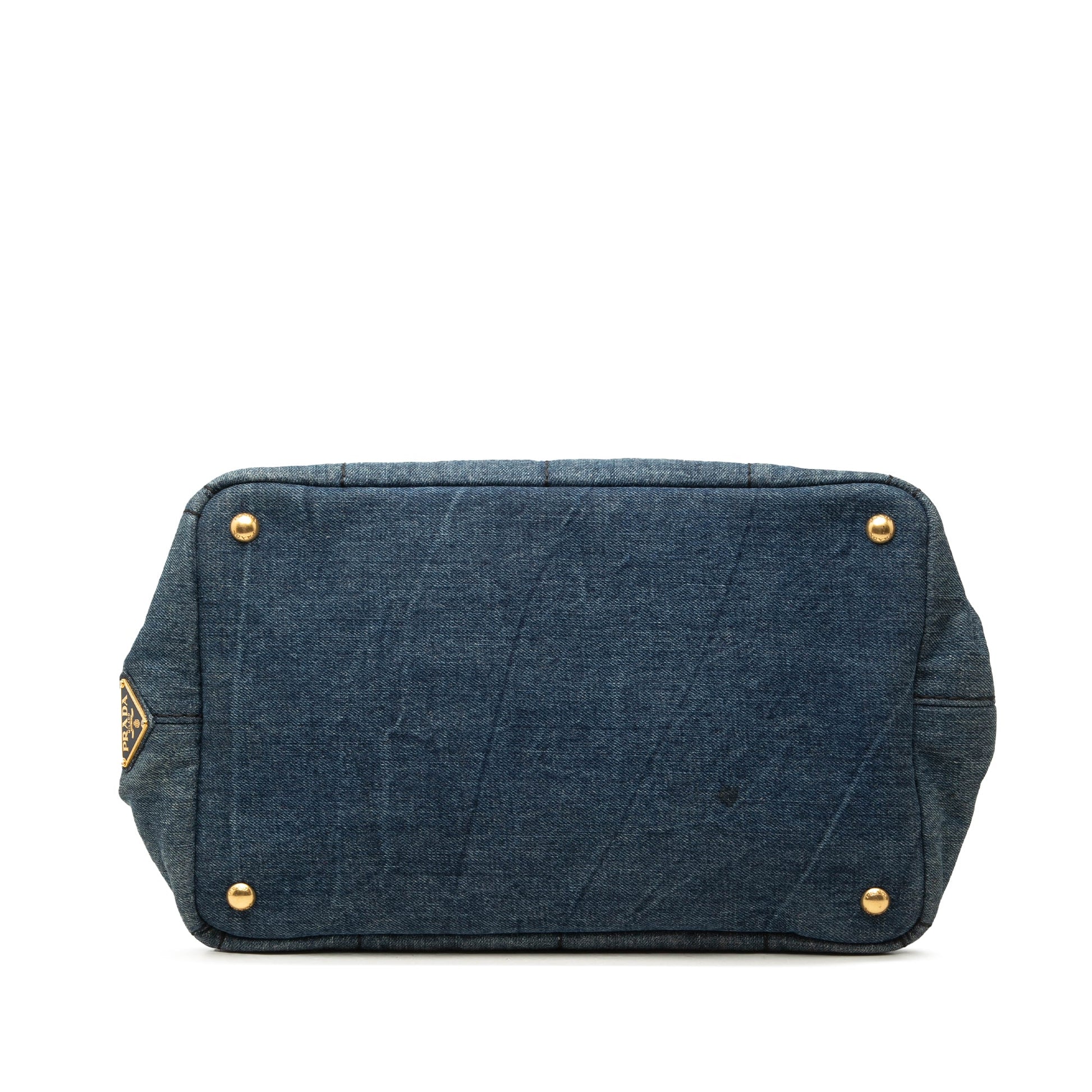 Prada Denim Canapa Logo Tote