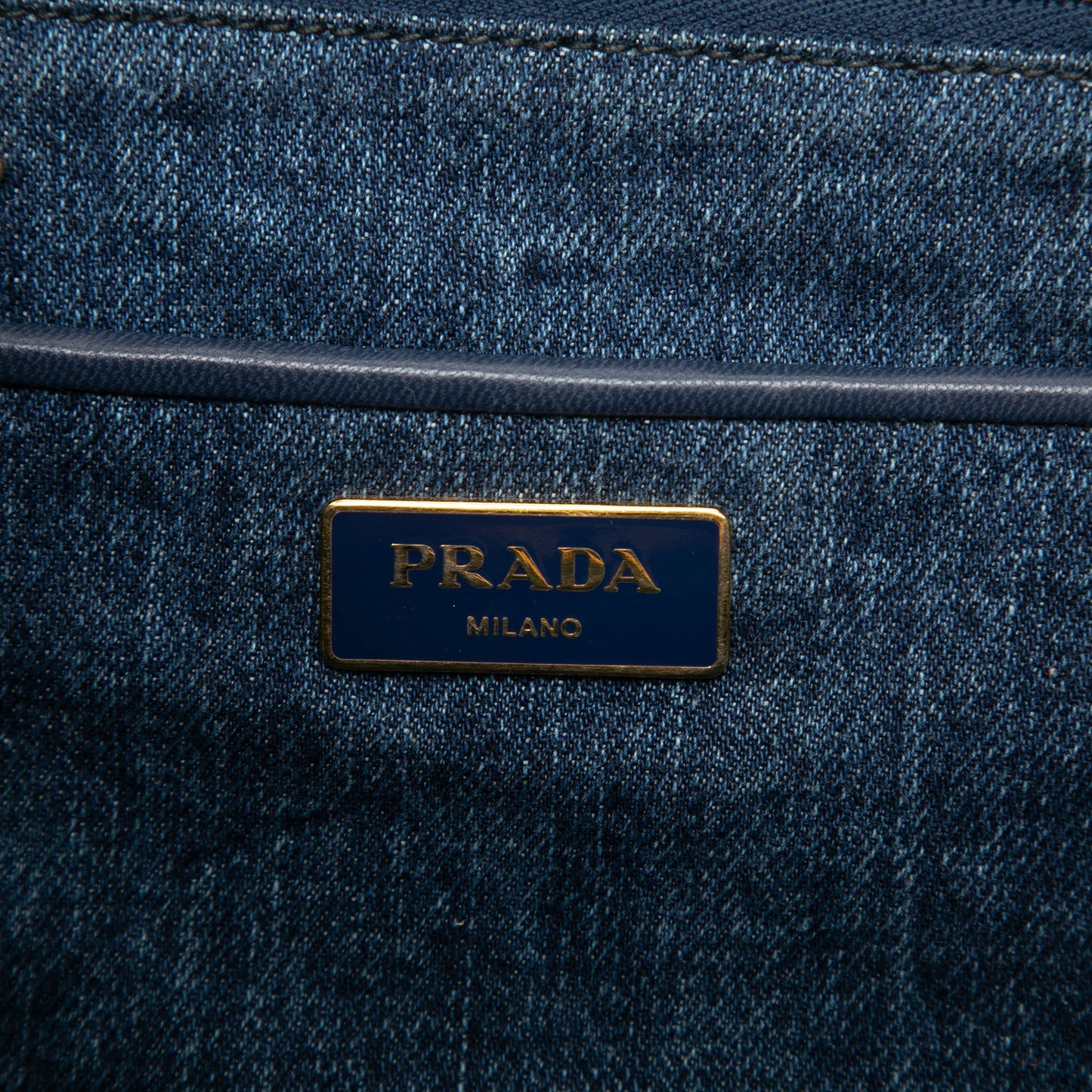 Prada Denim Canapa Logo Tote