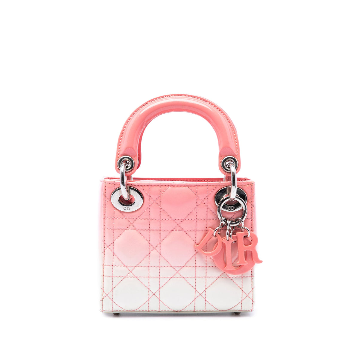 Dior Micro Ombre Patent Cannage Lady Dior — Pink