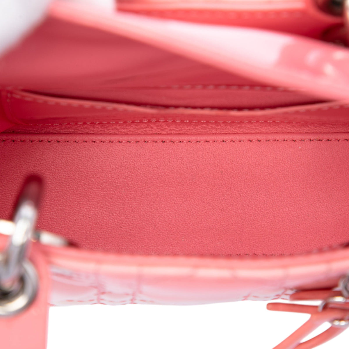 Dior Micro Ombre Patent Cannage Lady Dior — Pink