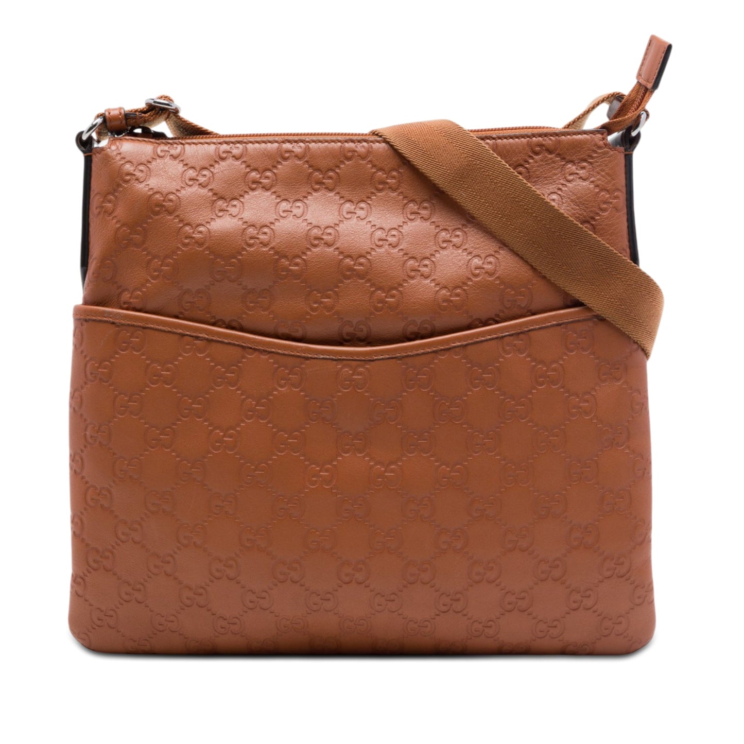 Gucci Guccissima Flat Messenger Bag