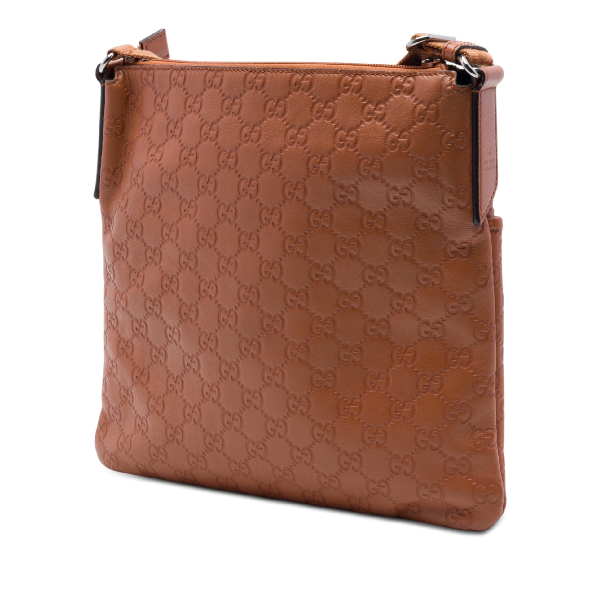 Gucci Guccissima Flat Messenger Bag