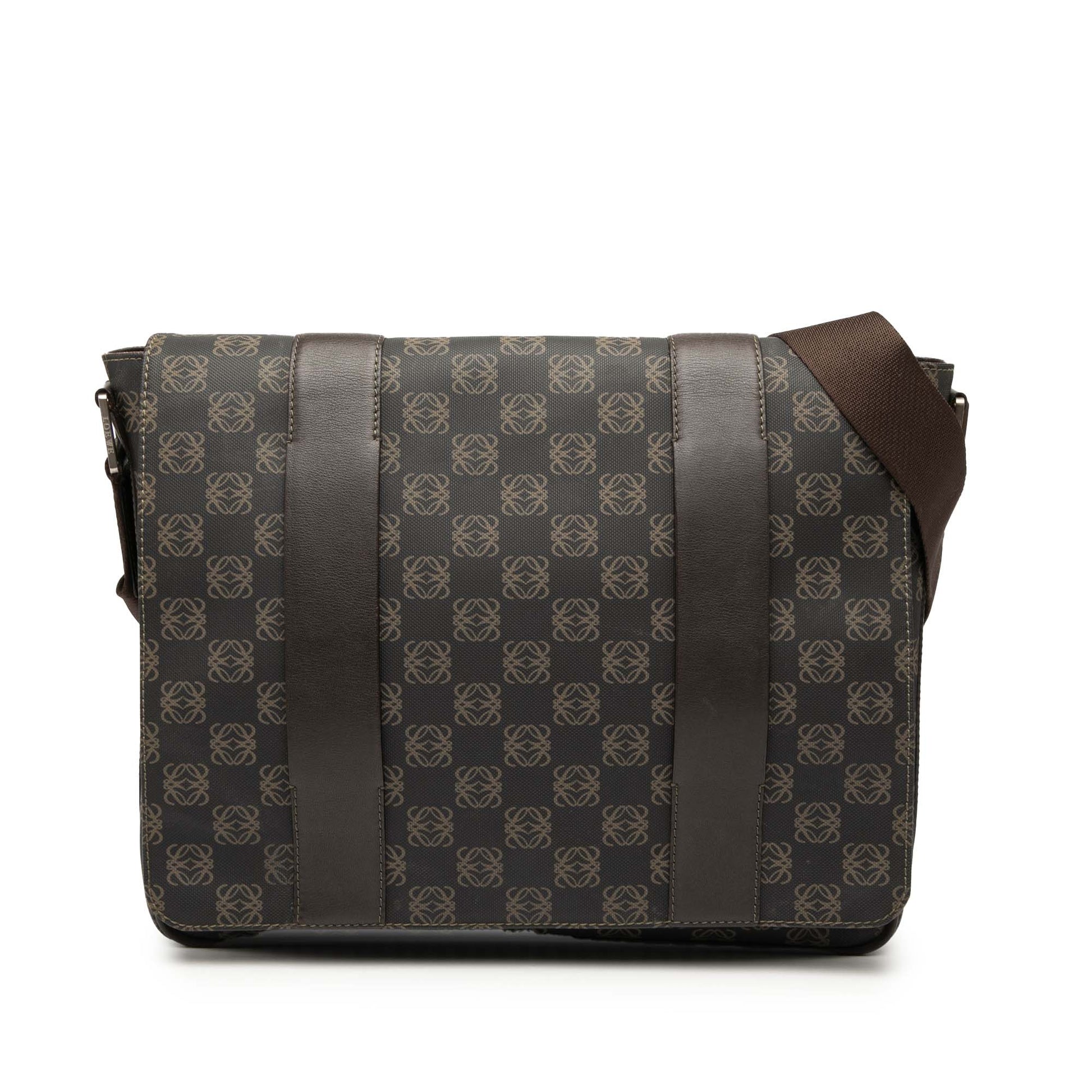 LOEWE Anagram Coated Canvas Flap Crossbody
