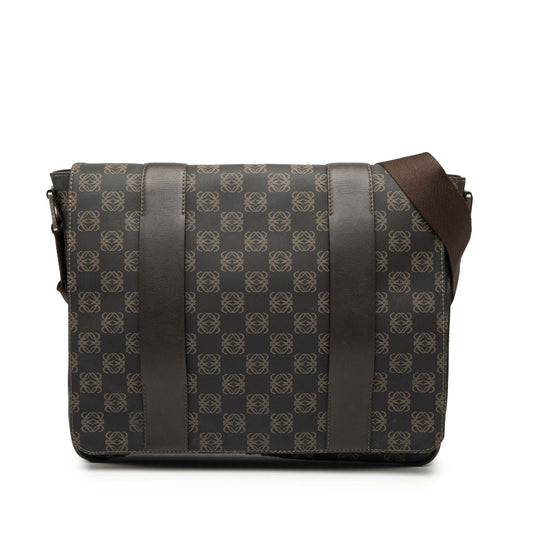 LOEWE Anagram Coated Canvas Flap Crossbody