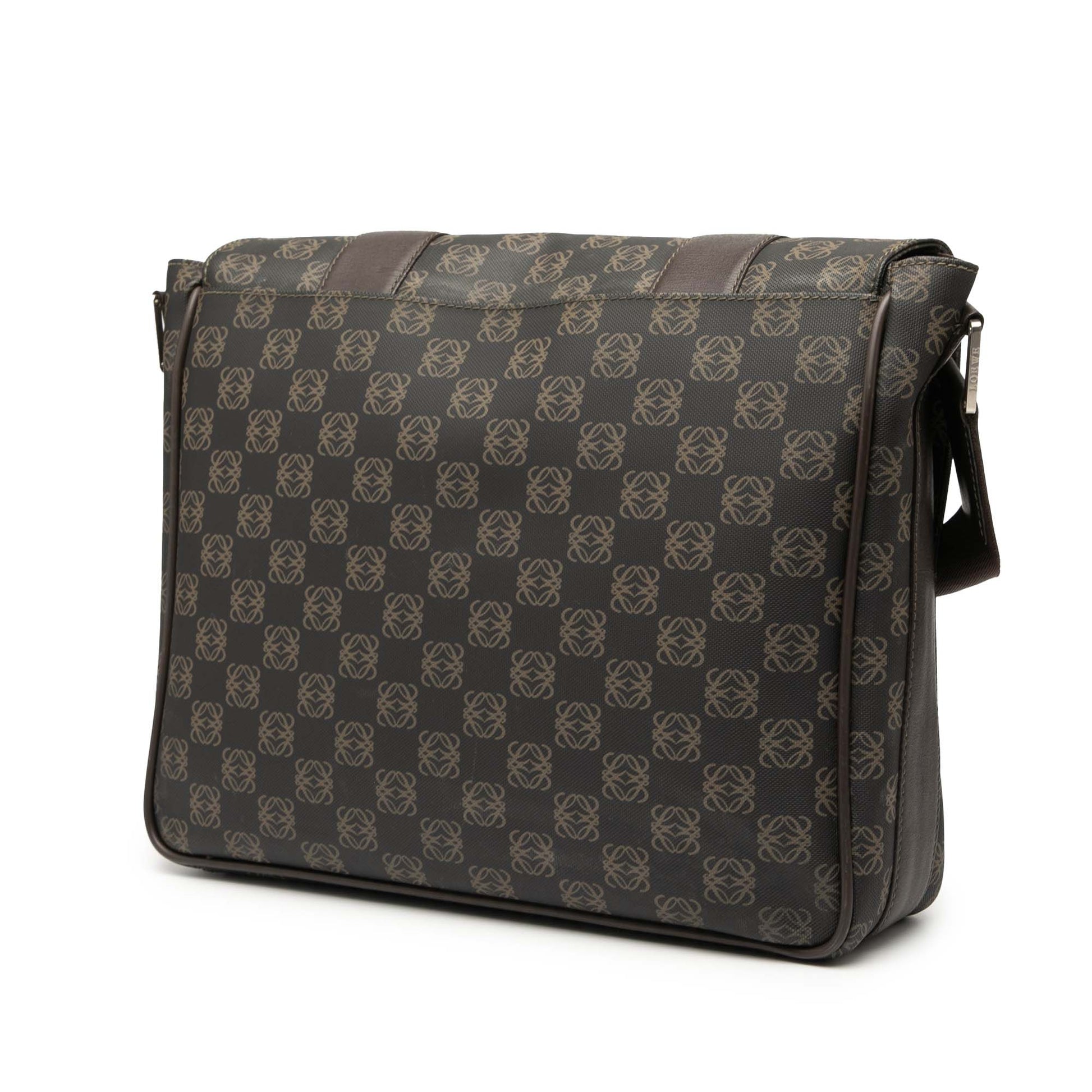 LOEWE Anagram Coated Canvas Flap Crossbody