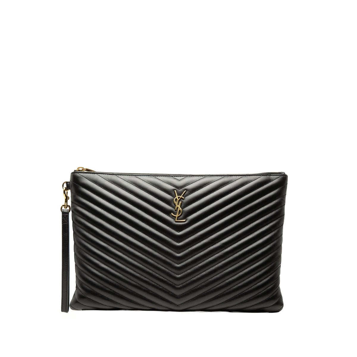 Saint Laurent Chevron Calfskin Cassandre Document Holder