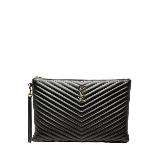 Saint Laurent Chevron Calfskin Cassandre Document Holder