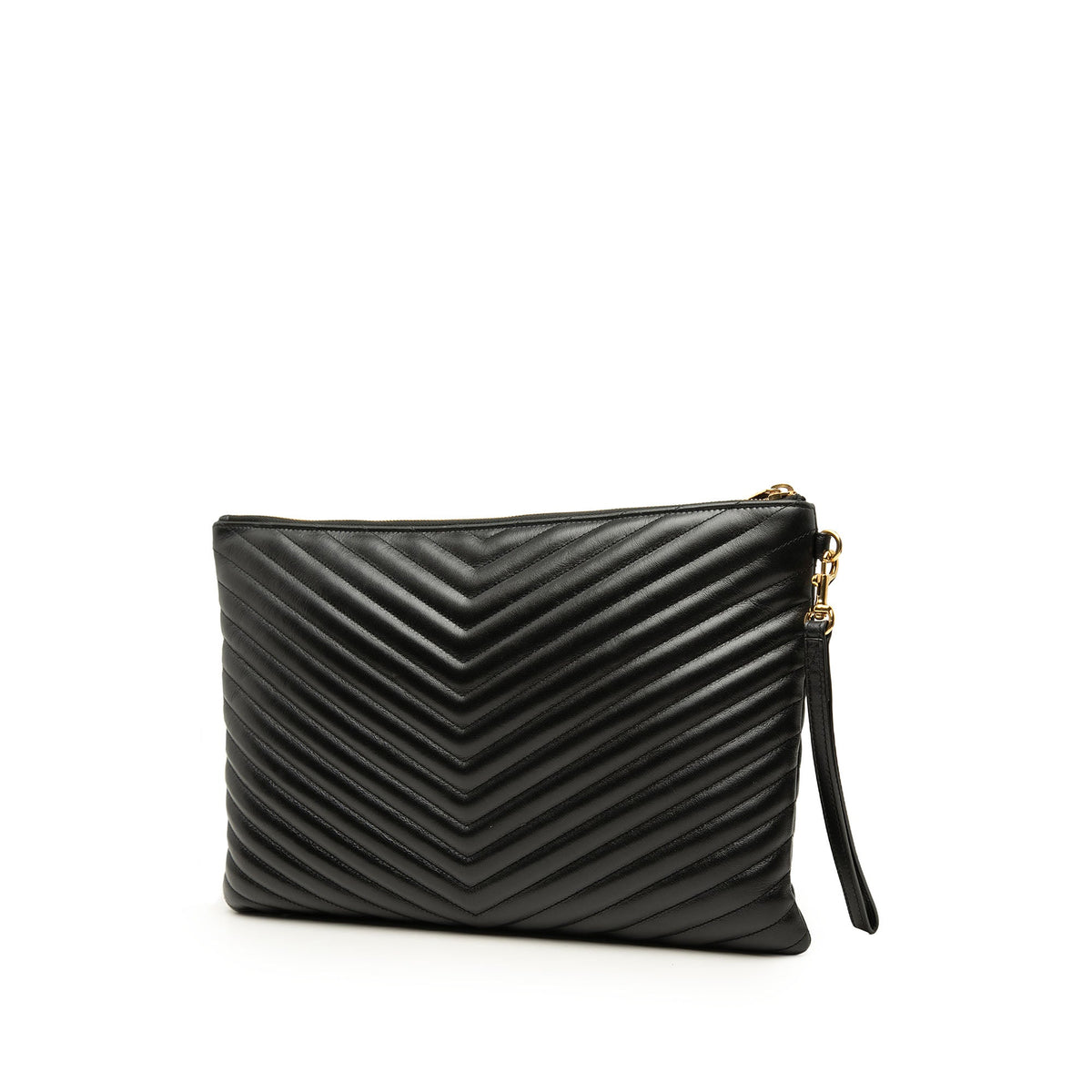 Saint Laurent Chevron Calfskin Cassandre Document Holder