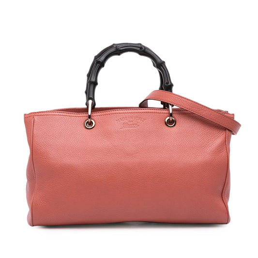 Gucci Medium Calfskin Bamboo Shopper Satchel