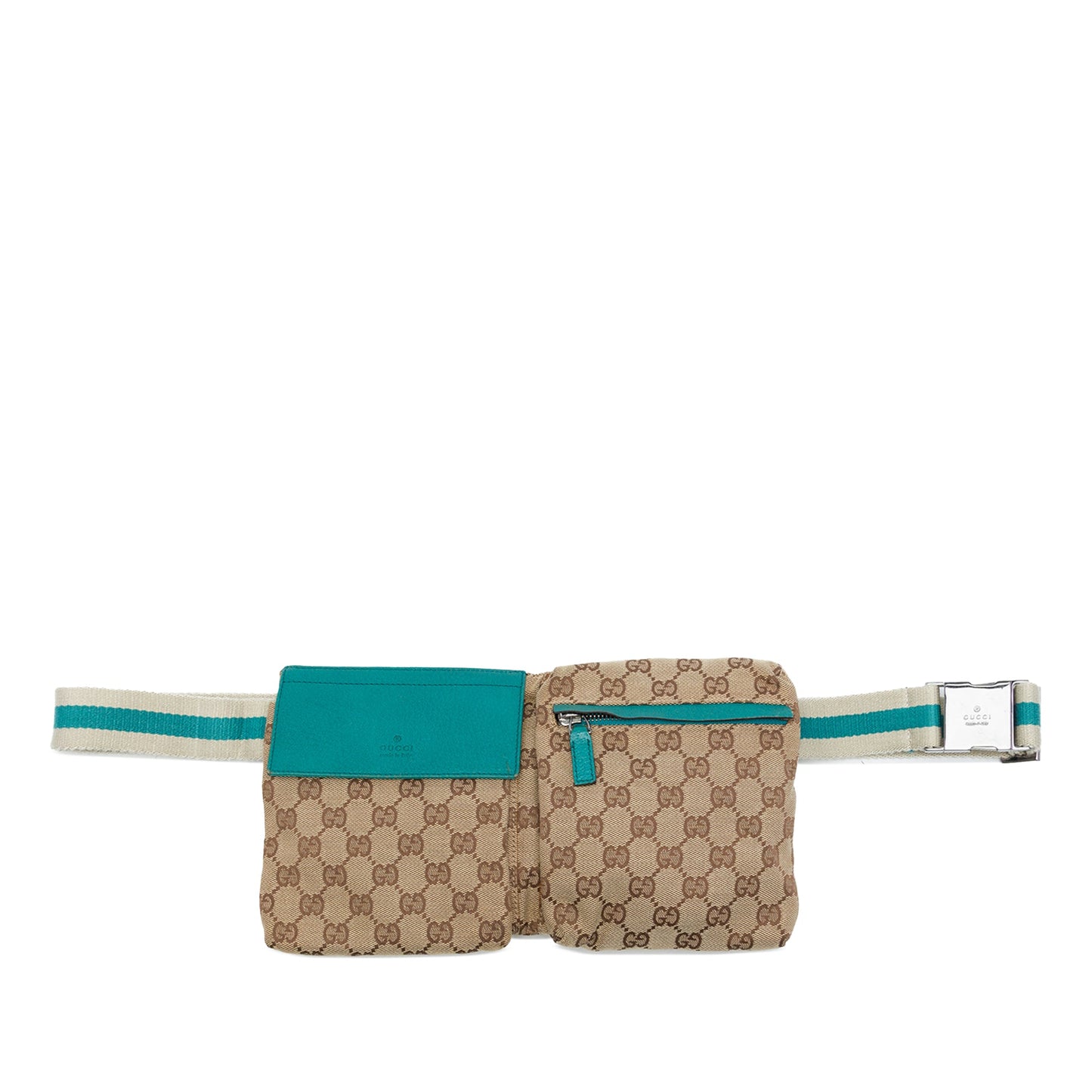Gucci GG Canvas Web Double Pocket Belt Bag