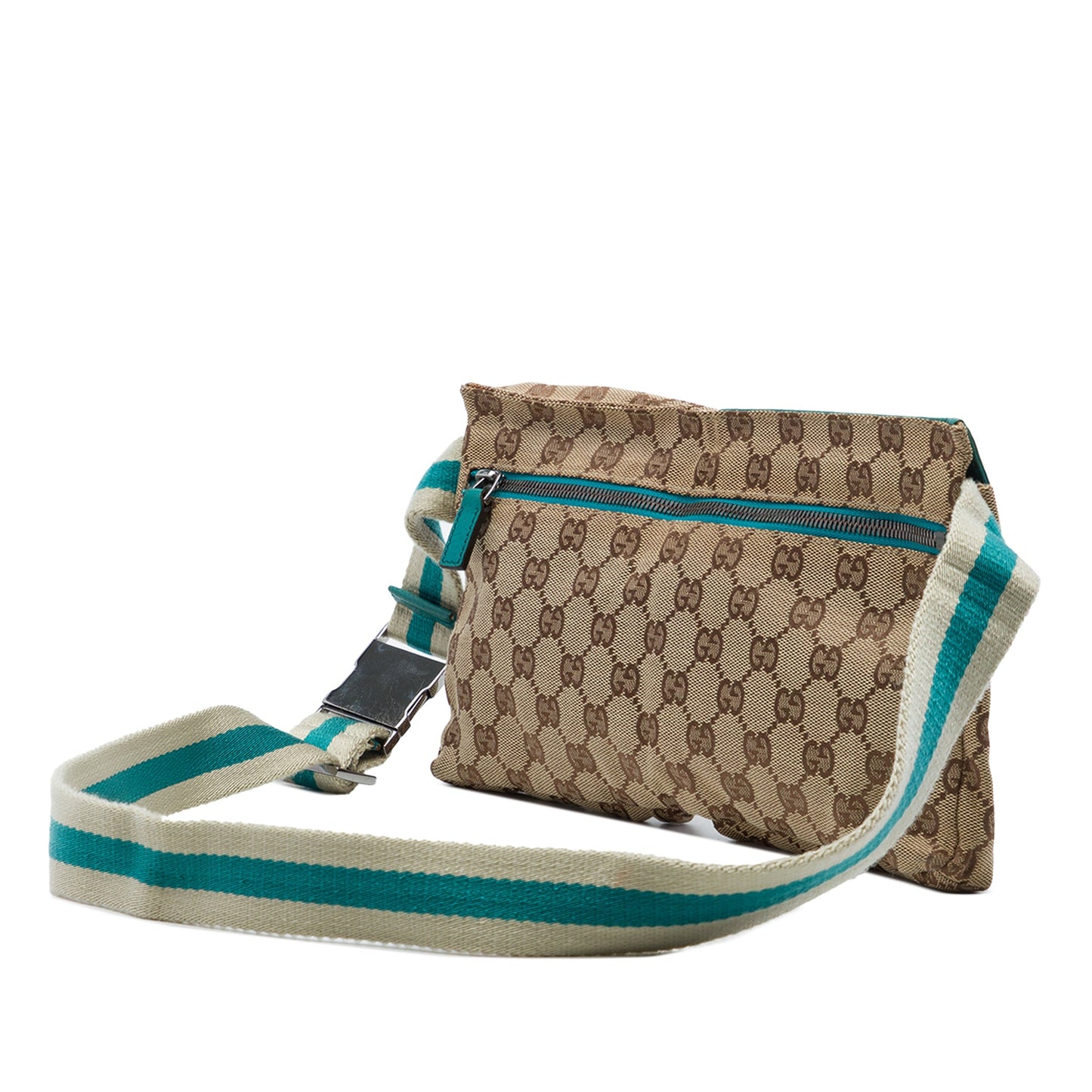 Gucci GG Canvas Web Double Pocket Belt Bag