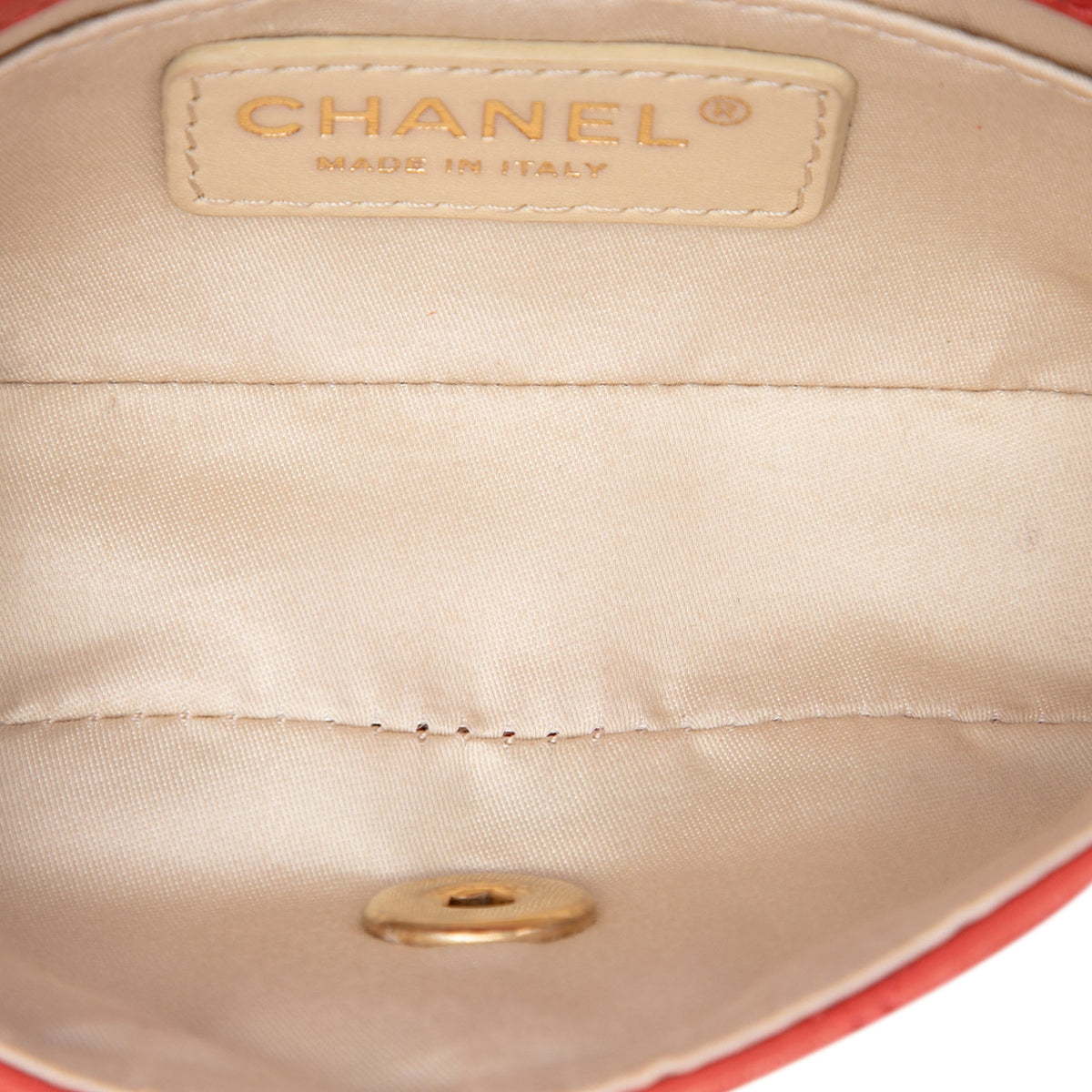 Chanel Extra Mini CC Quilted Lambskin Cruise Charms Flap — Red