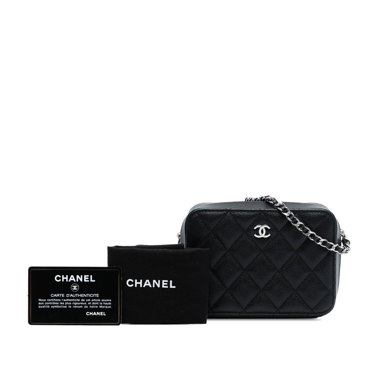 Chanel CC Quilted Caviar Camera Bag
