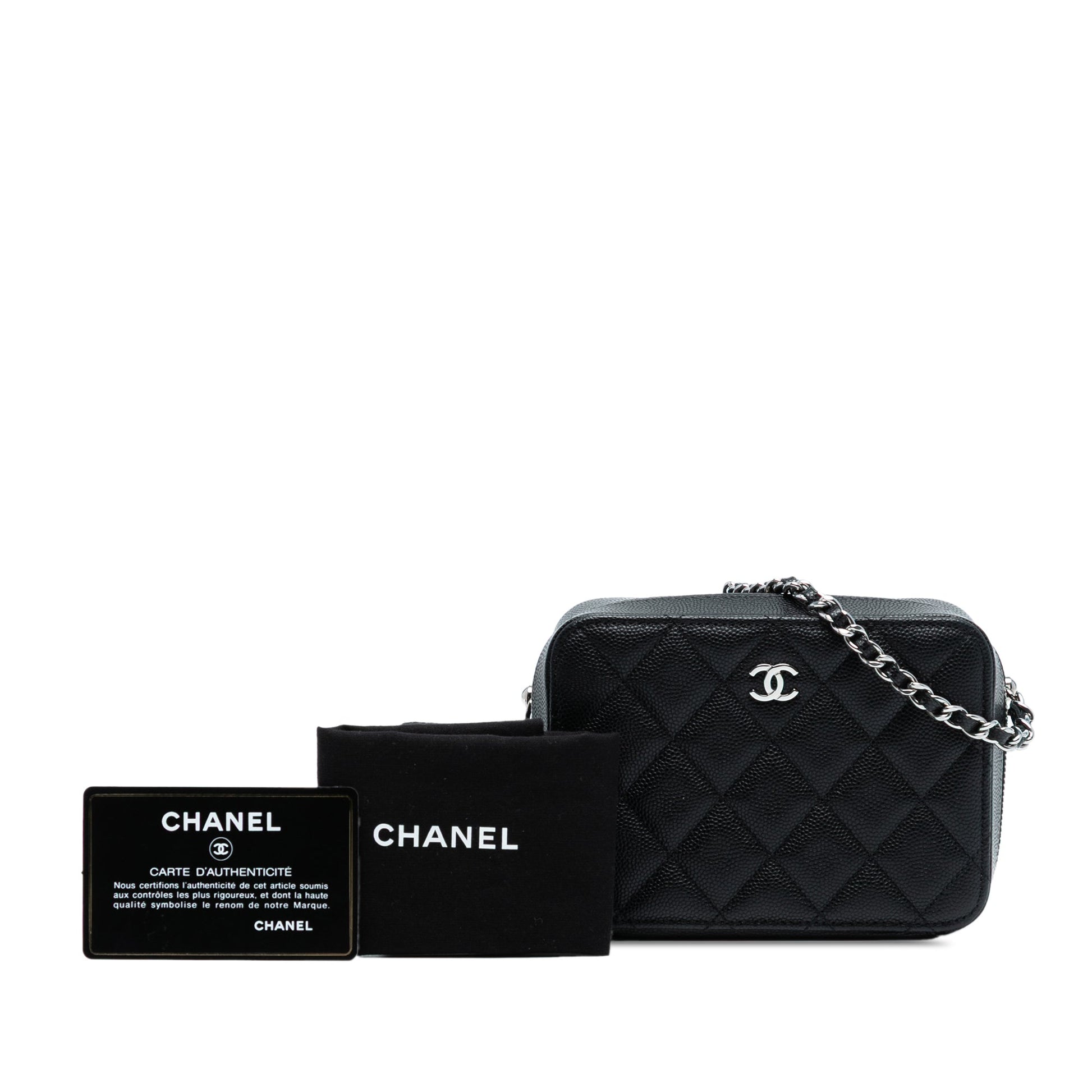 Chanel CC Quilted Caviar Camera Bag