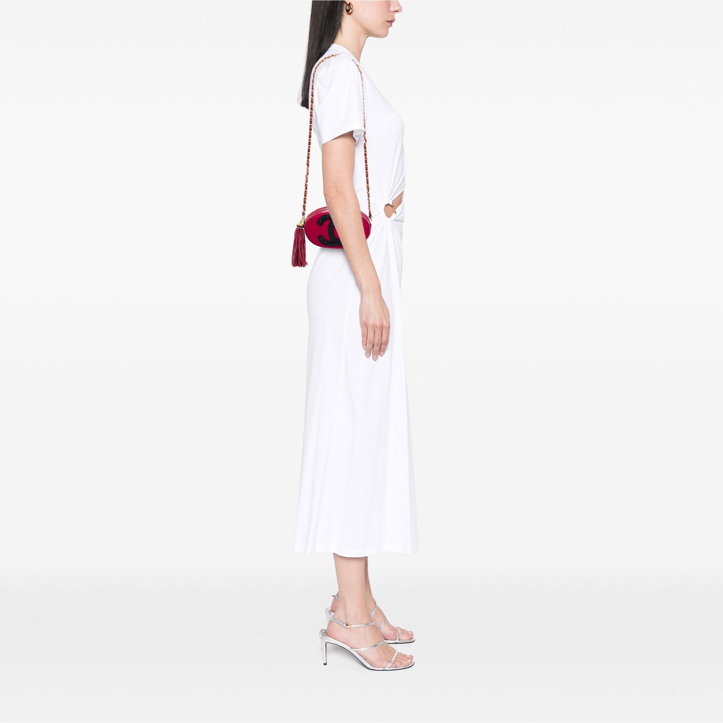 Chanel CC Embellished Suede Tassel Oval Crossbody