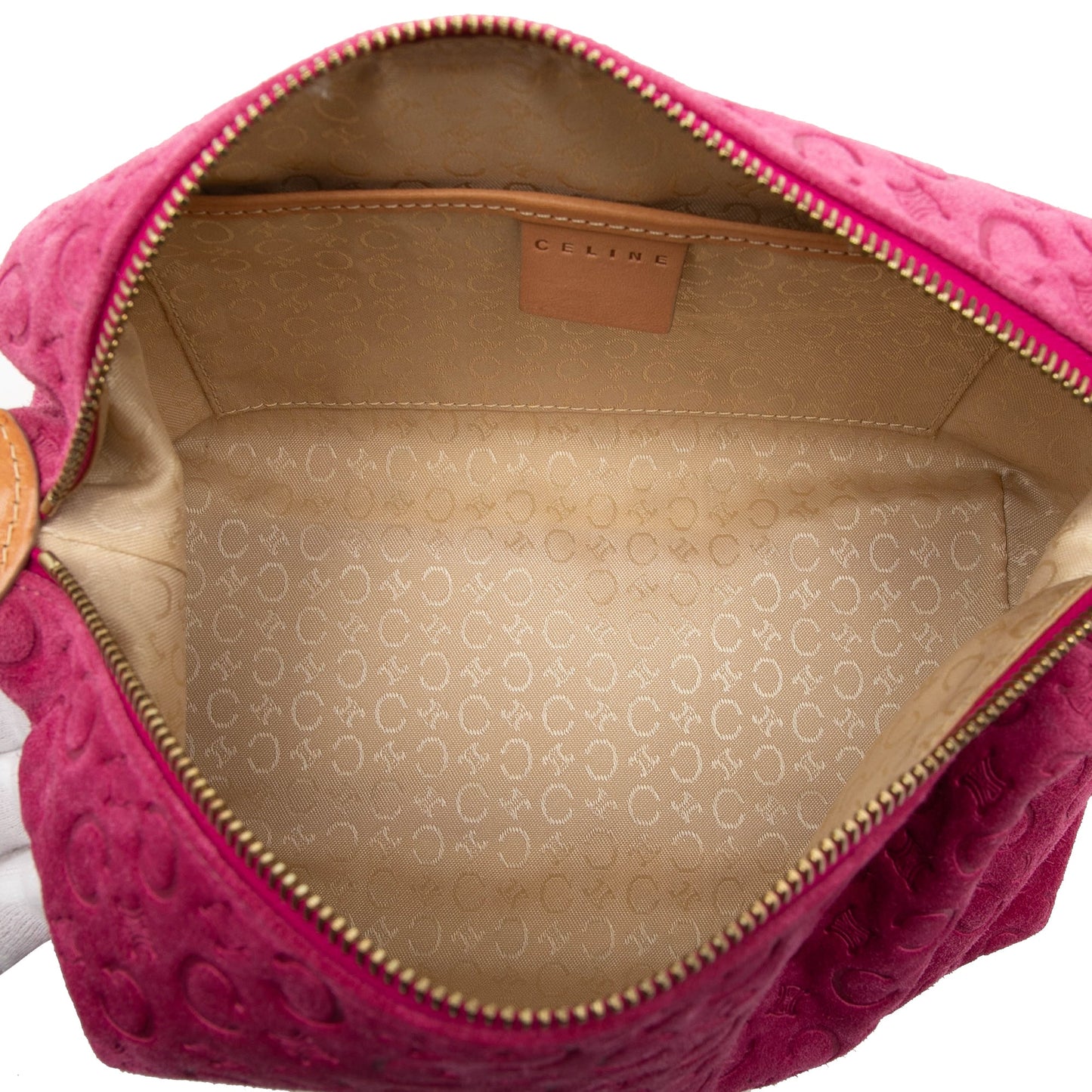 Celine C Macadam Suede Shoulder Bag