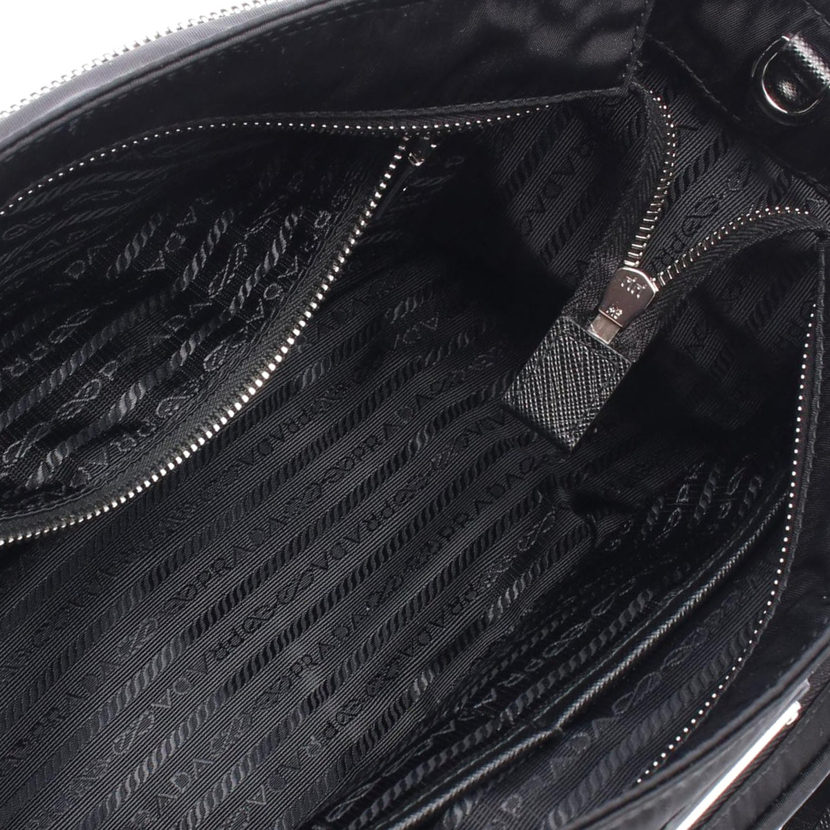 Prada Saffiano Trimmed Tessuto Satchel