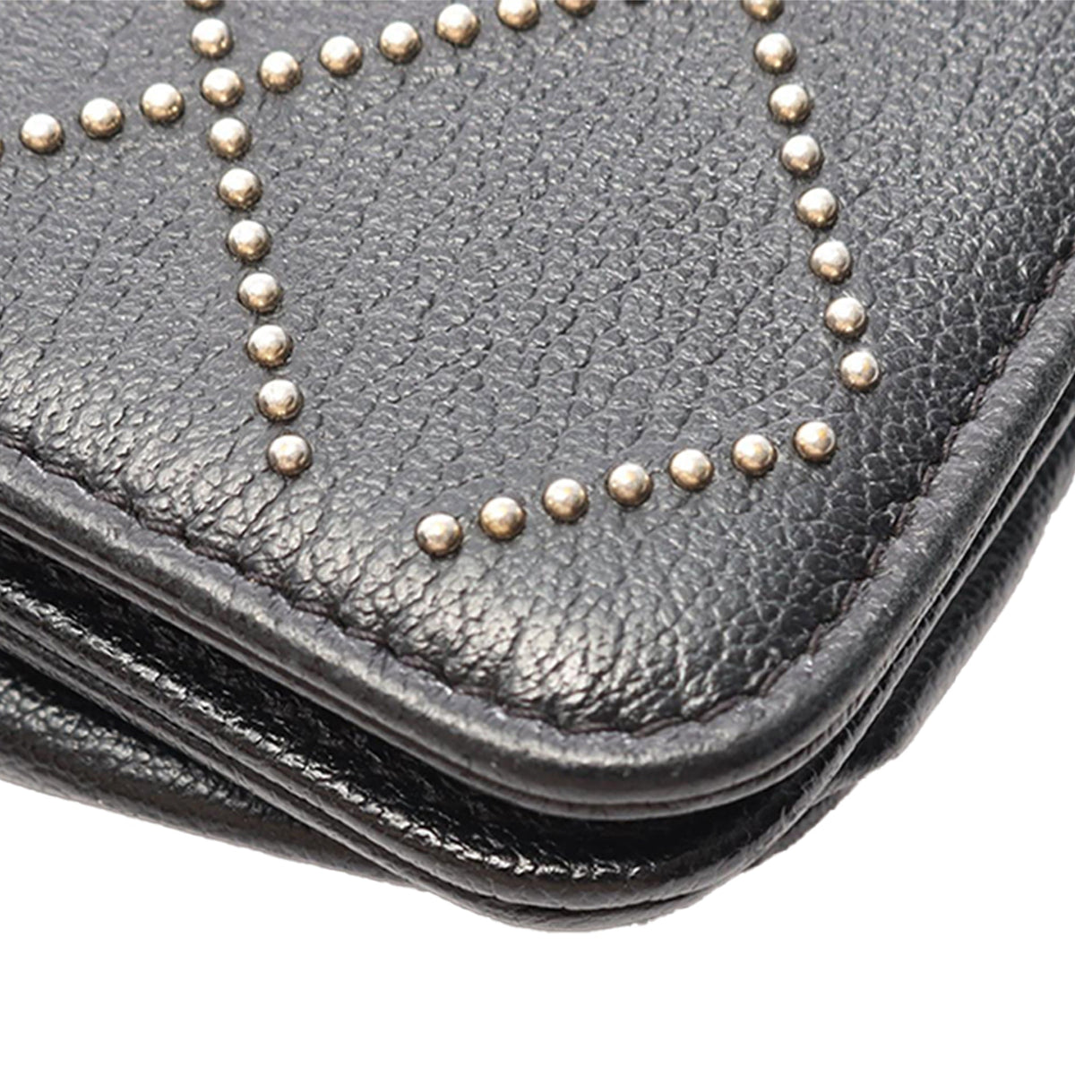 Chanel CC Studded Goatskin Wallet On Chain — Black