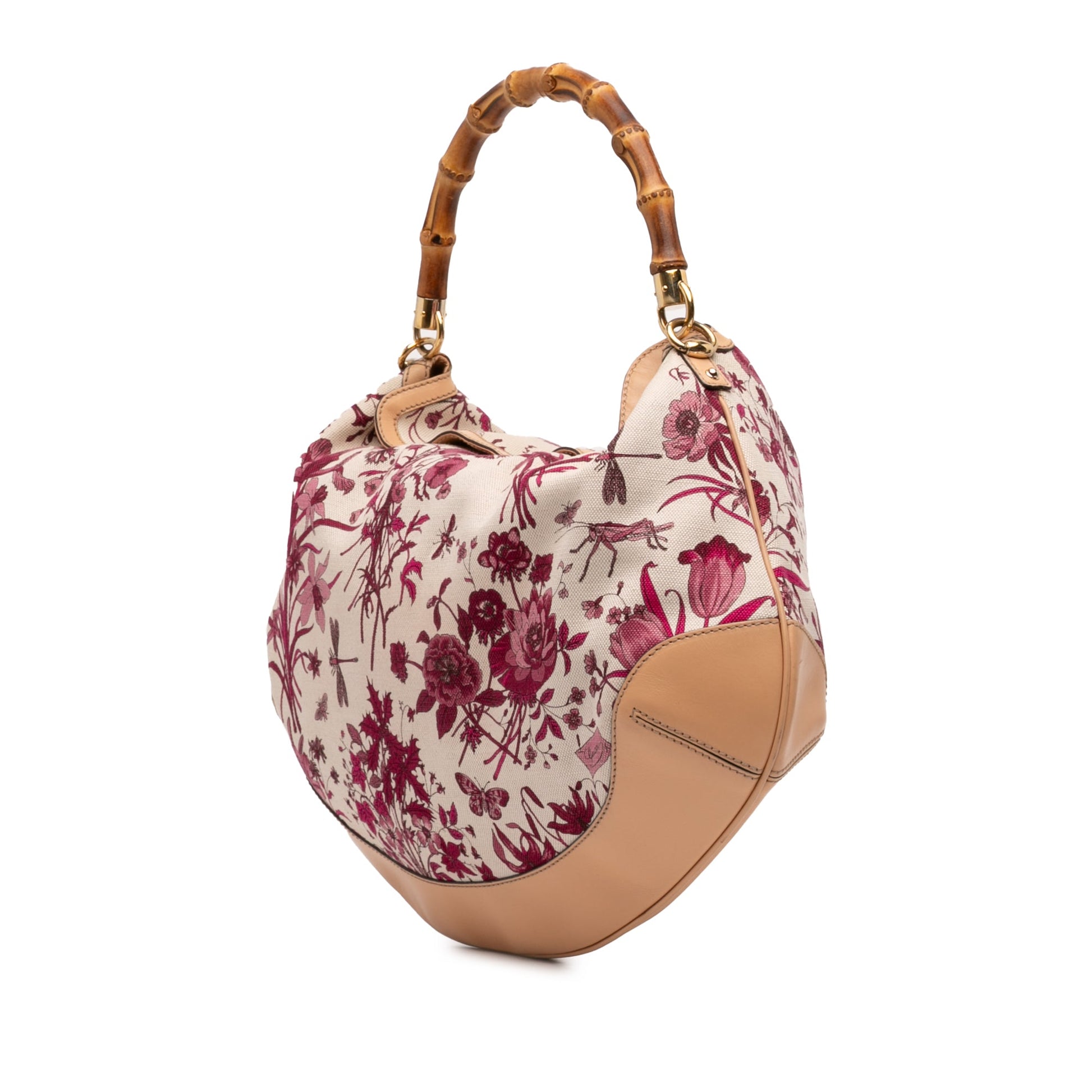 Gucci Canvas Floral Peggy Bamboo Hobo