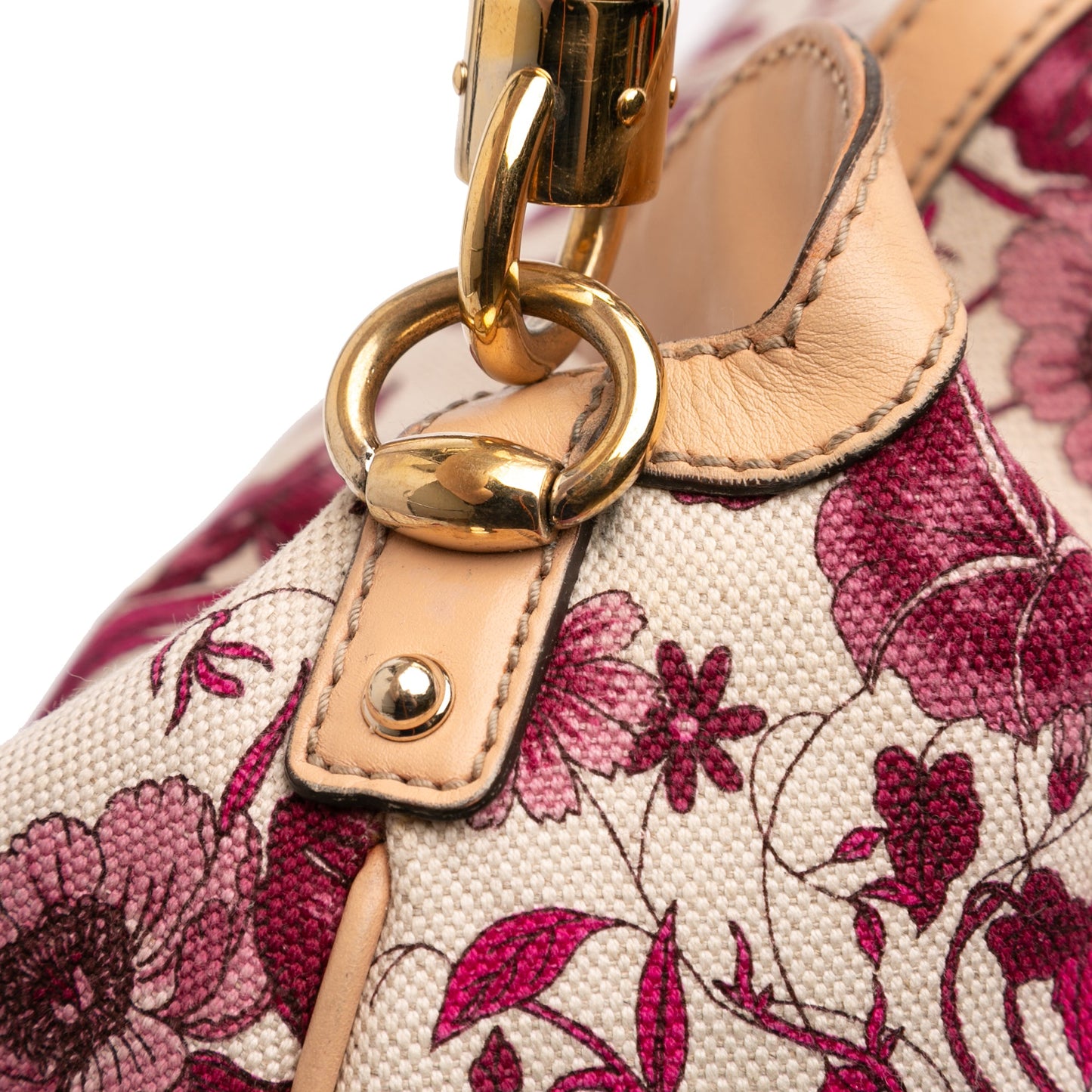 Gucci Canvas Floral Peggy Bamboo Hobo