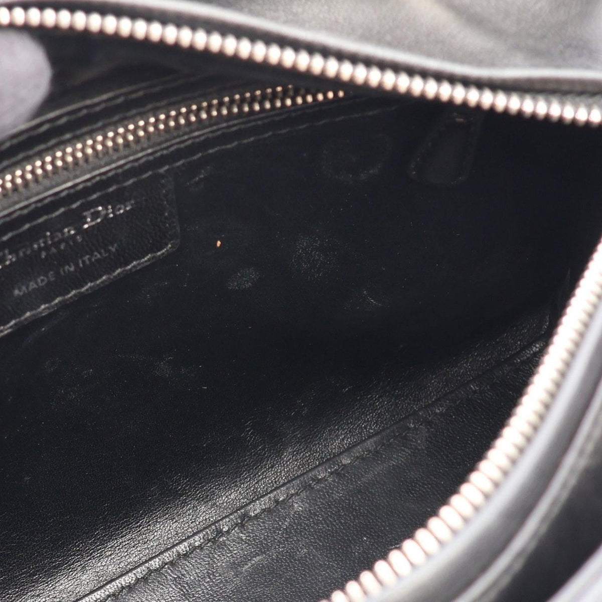 Dior Medium Calfskin Embroidered Flower Lady Dior — Black