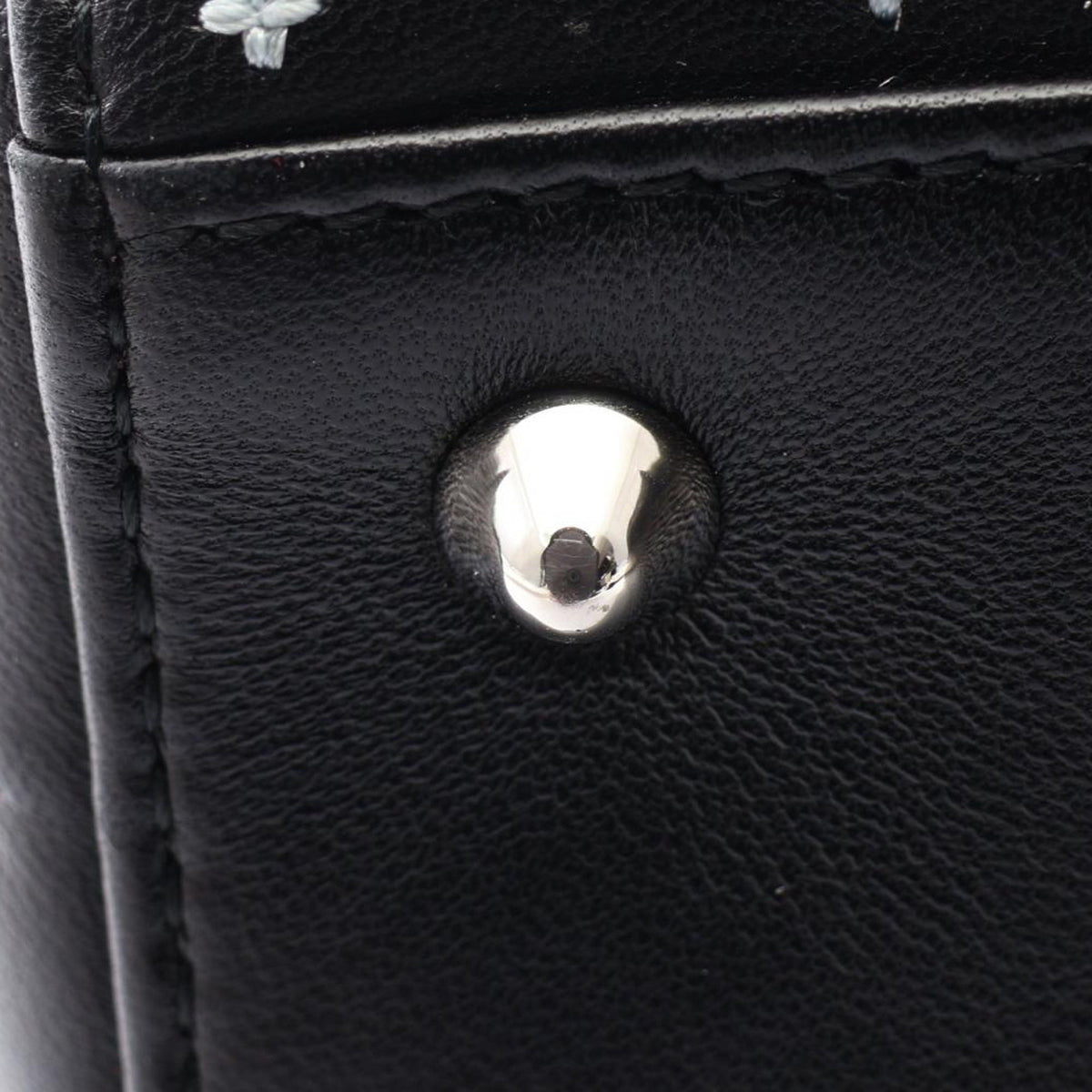 Dior Medium Calfskin Embroidered Flower Lady Dior — Black