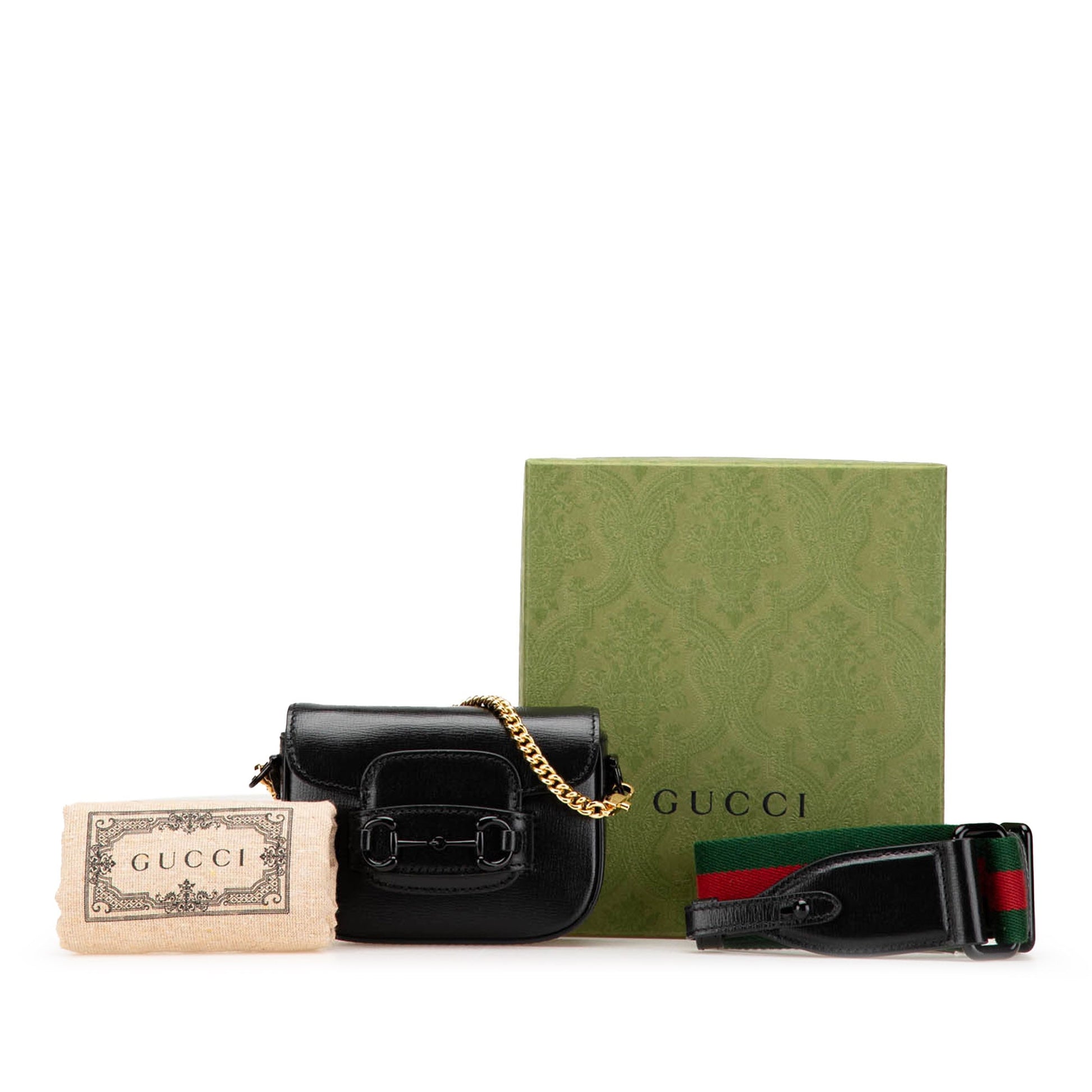 Gucci Mini Leather Horsebit 1955 Web Satchel