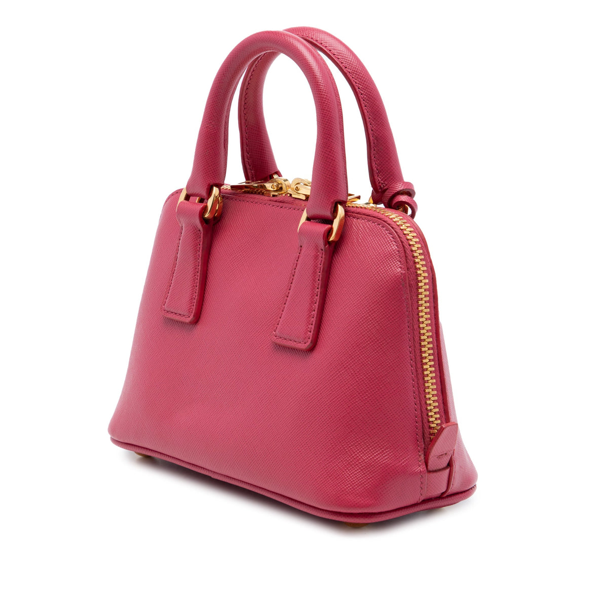 Prada Mini Saffiano Lux Promenade Satchel — Pink