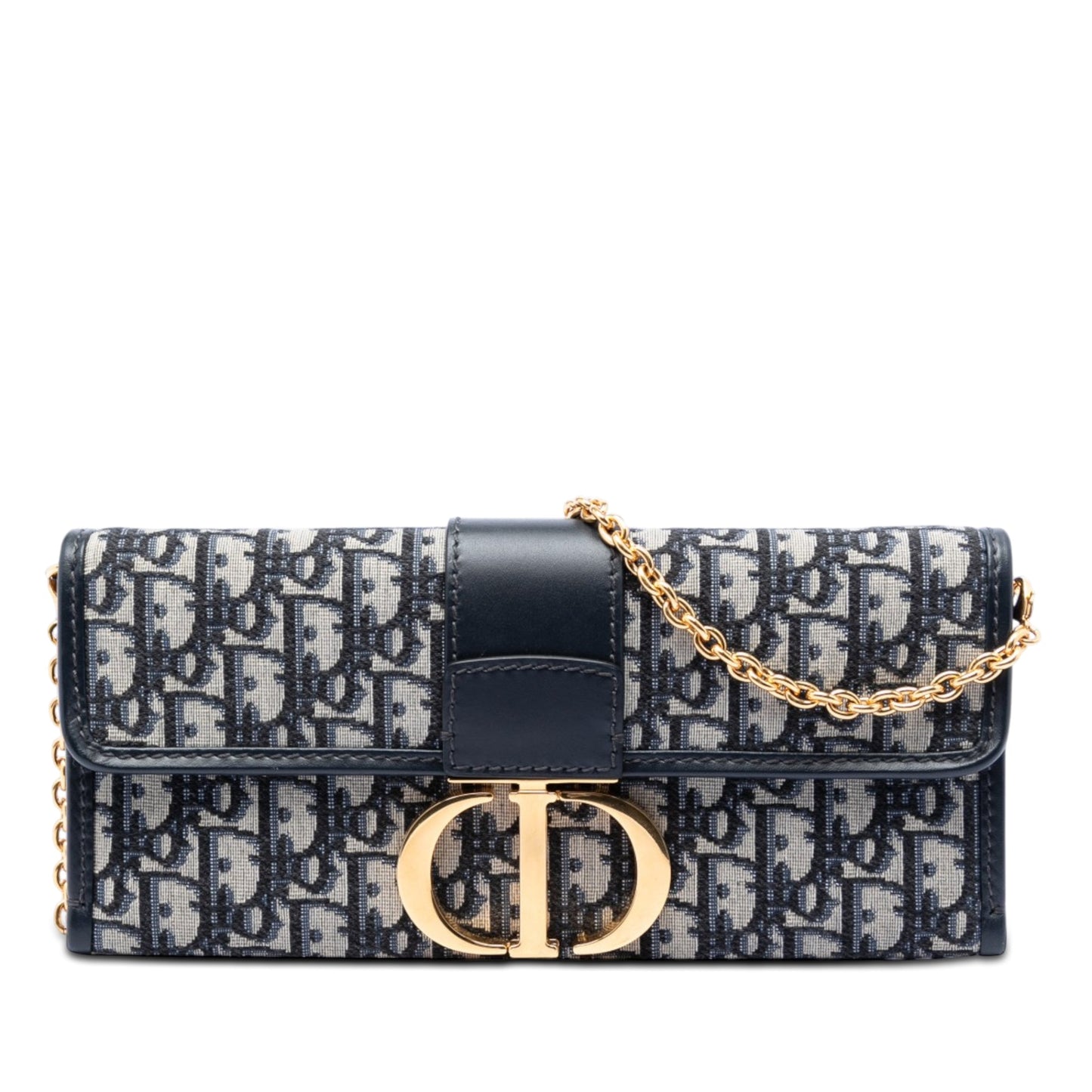 Dior Oblique Canvas 30 Montaigne Clutch With Chain
