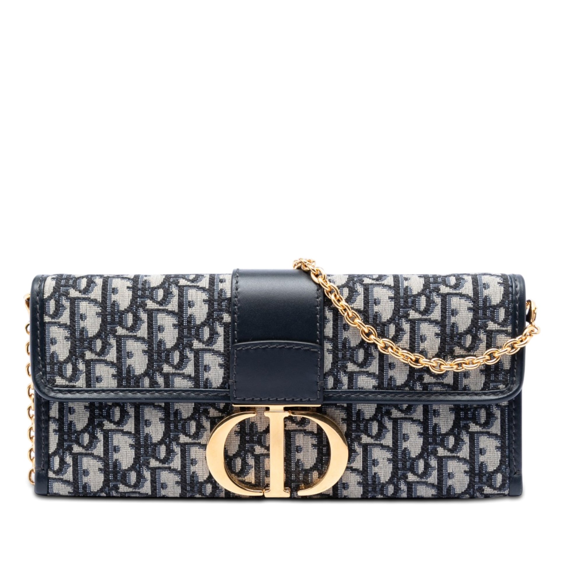 Dior Oblique Canvas 30 Montaigne Clutch With Chain