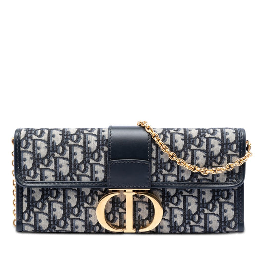 Dior Oblique Canvas 30 Montaigne Clutch With Chain