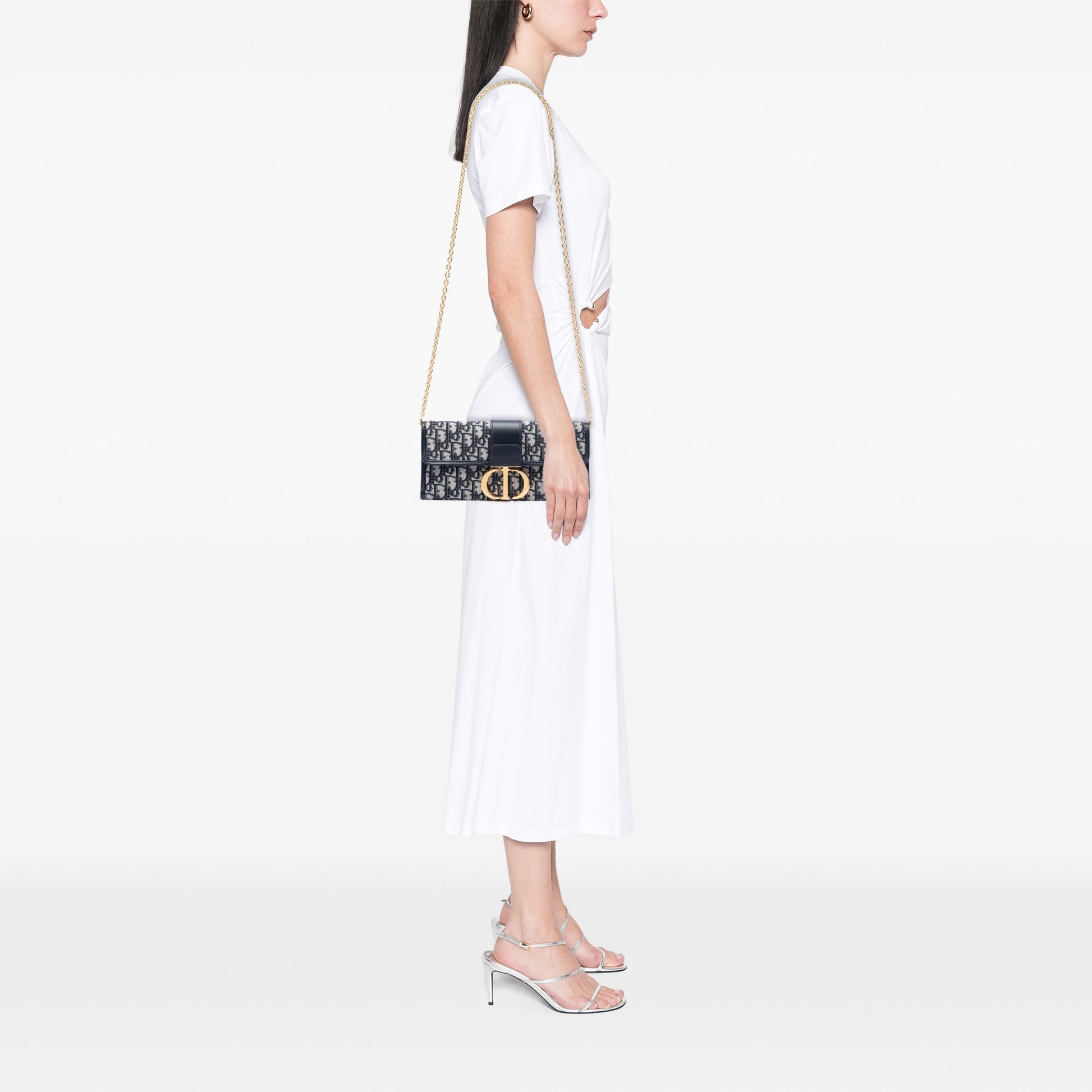 Dior Oblique Canvas 30 Montaigne Clutch With Chain