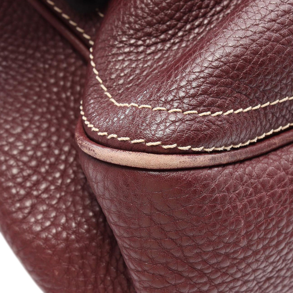 Celine Leather Buckle Handbag — Red